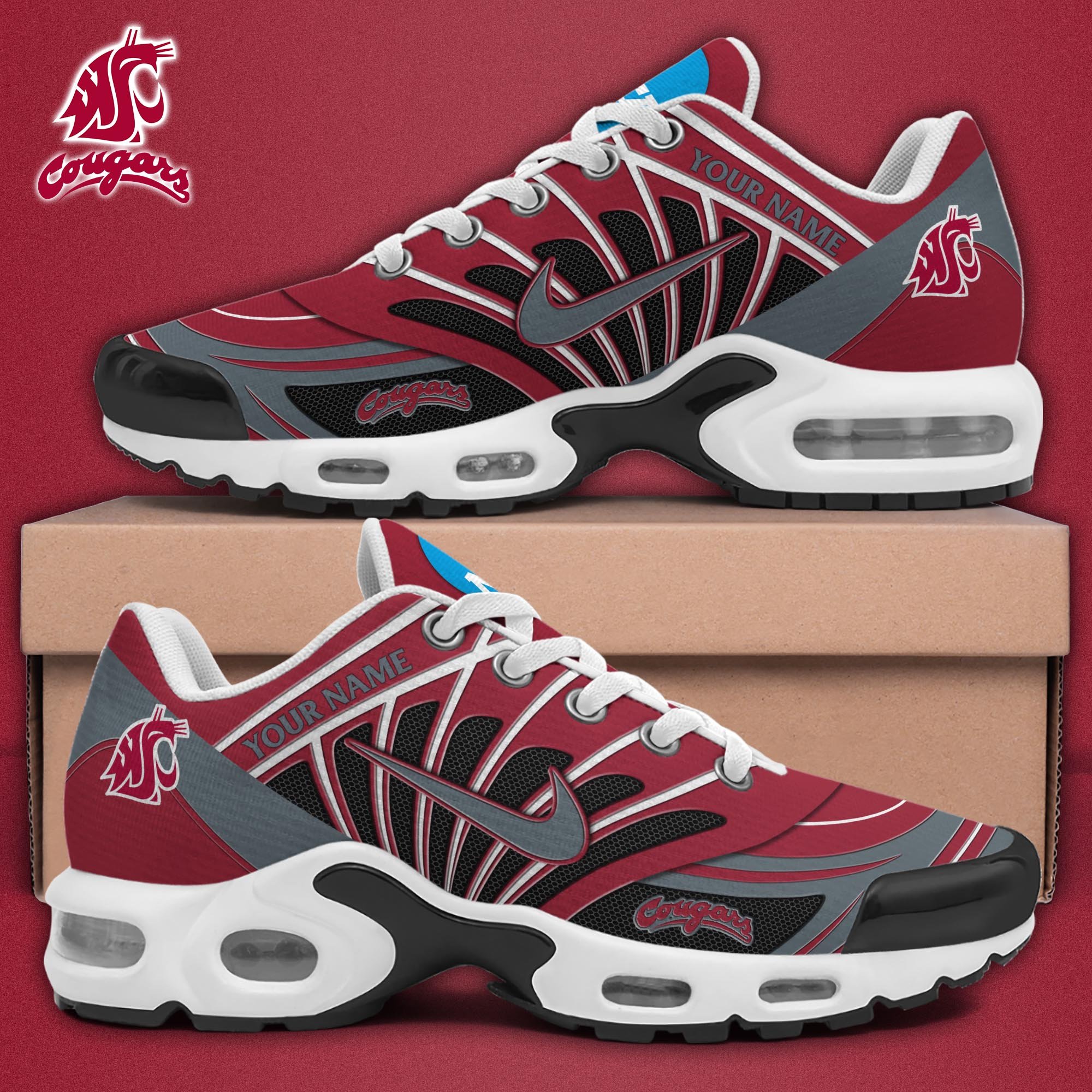Washington State Cougars TN Shoes 2025 Version Custom Name, Sport Shoes For Fan, Fan Gifts EHIVM-04091703