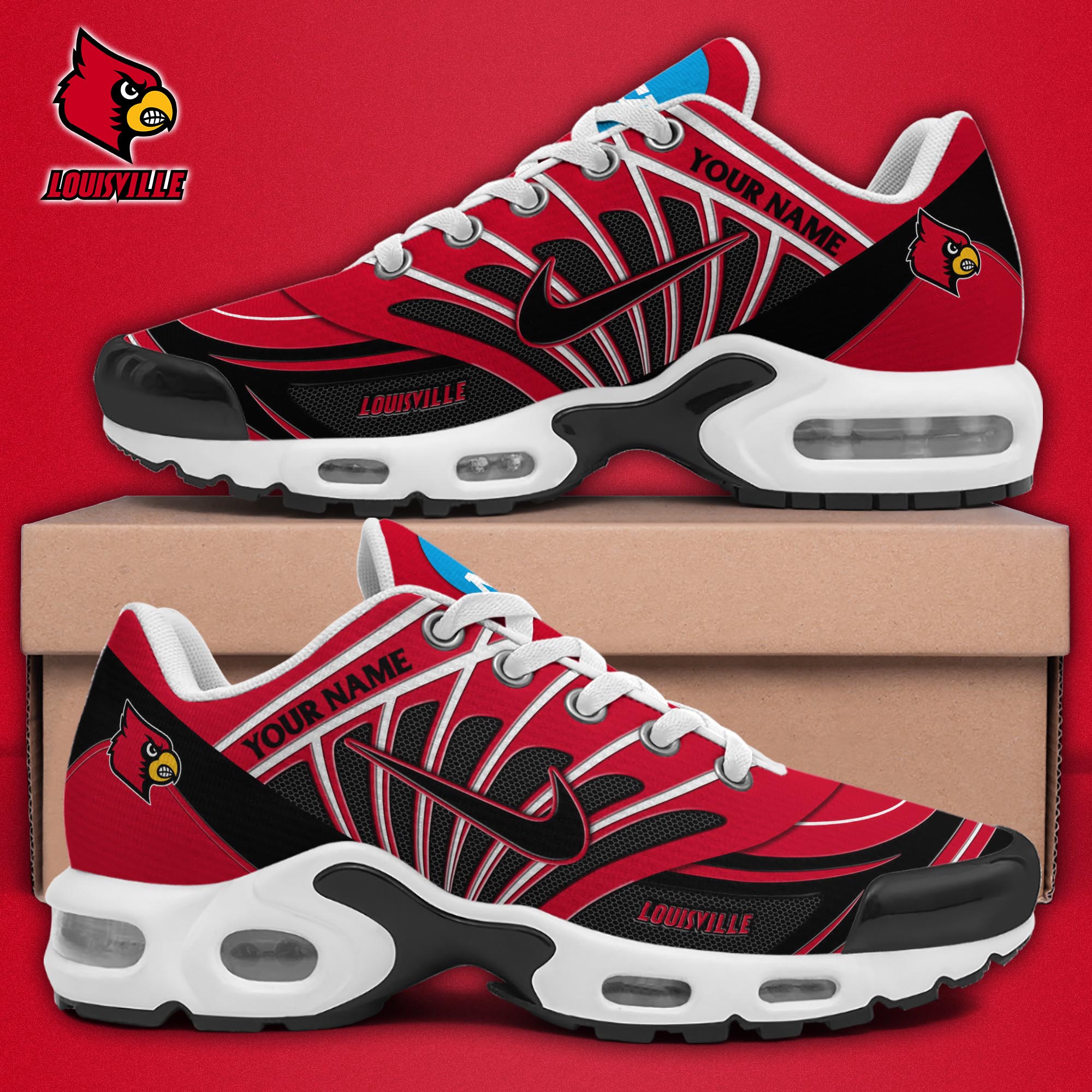 Louisville Cardinals TN Shoes 2025 Version Custom Name, Sport Shoes For Fan, Fan Gifts EHIVM-04091703