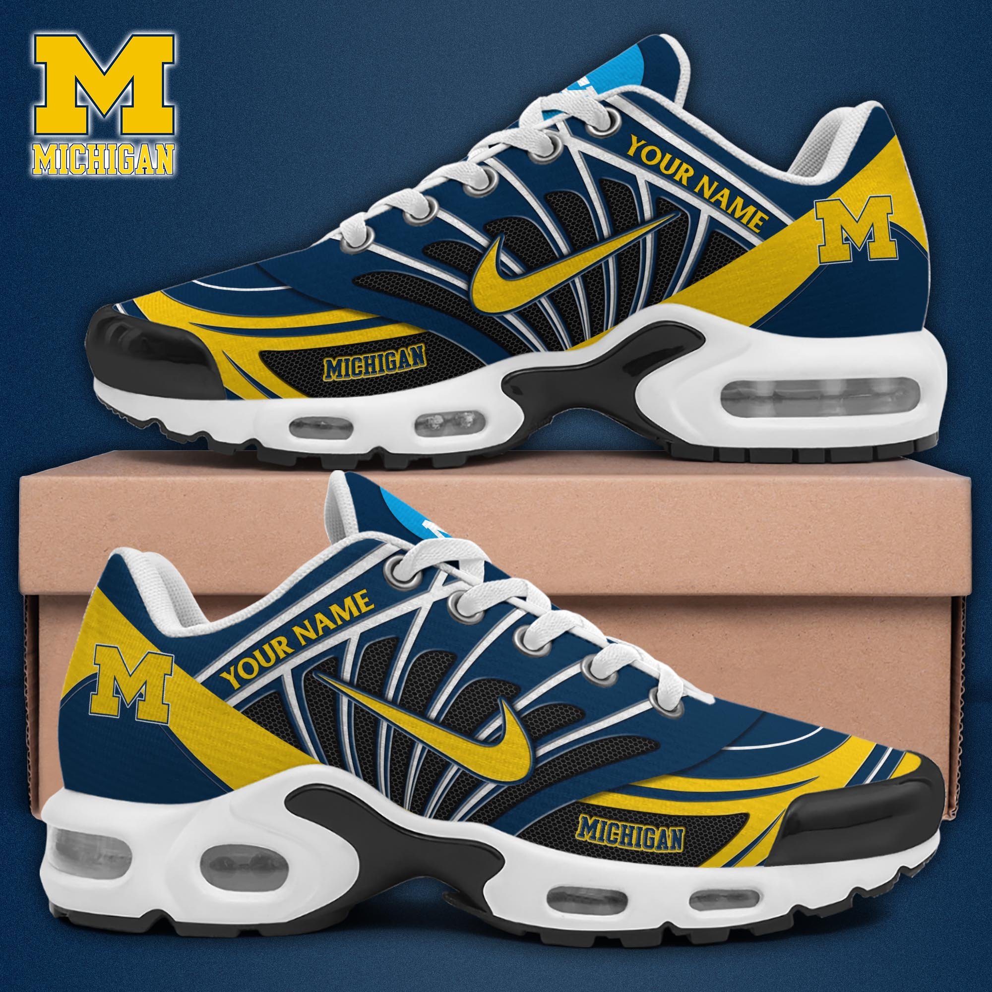 Michigan Wolverines TN Shoes 2025 Version Custom Name, Sport Shoes For Fan, Fan Gifts EHIVM-04091703