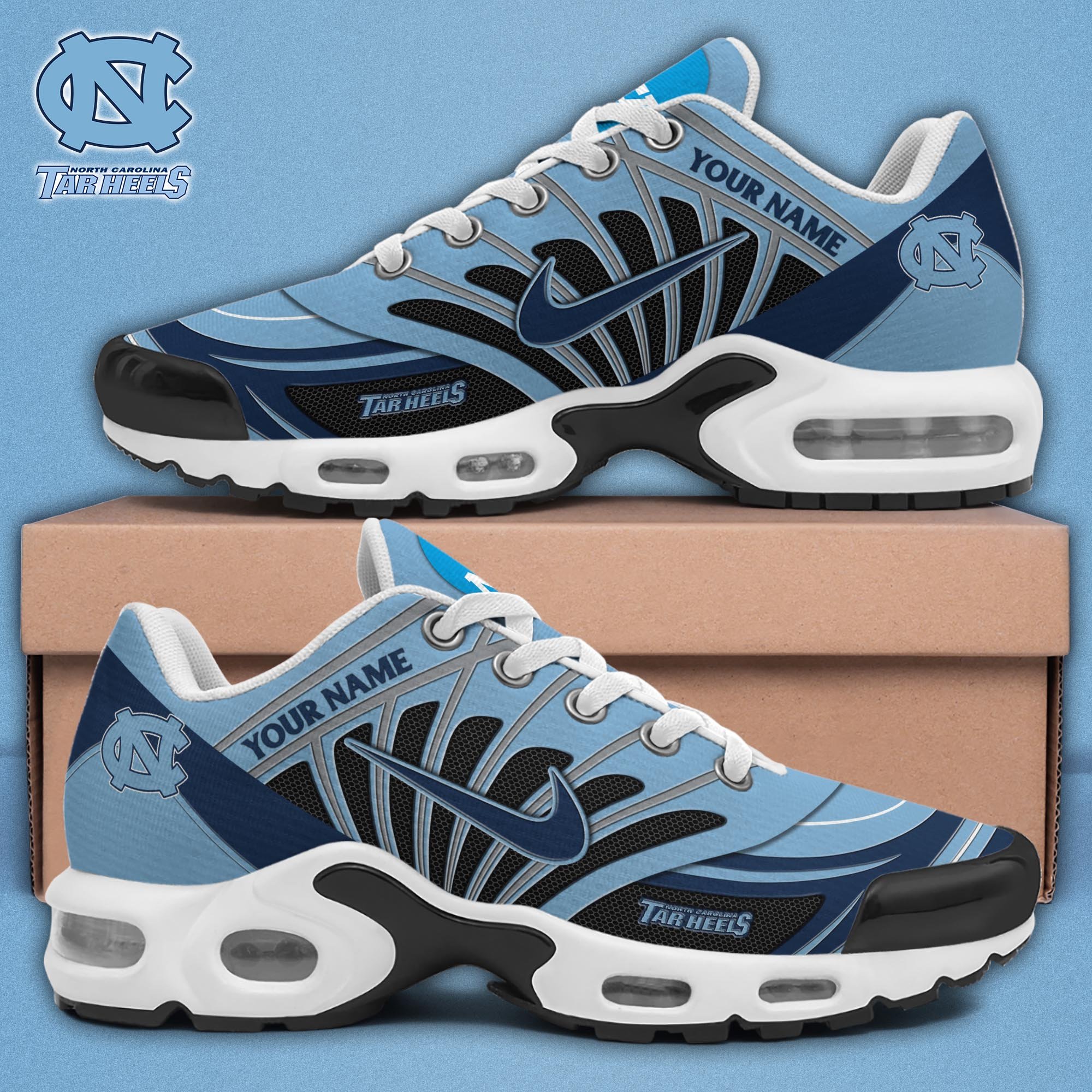 North Carolina Tar Heels TN Shoes 2025 Version Custom Name, Sport Shoes For Fan, Fan Gifts EHIVM-04091703