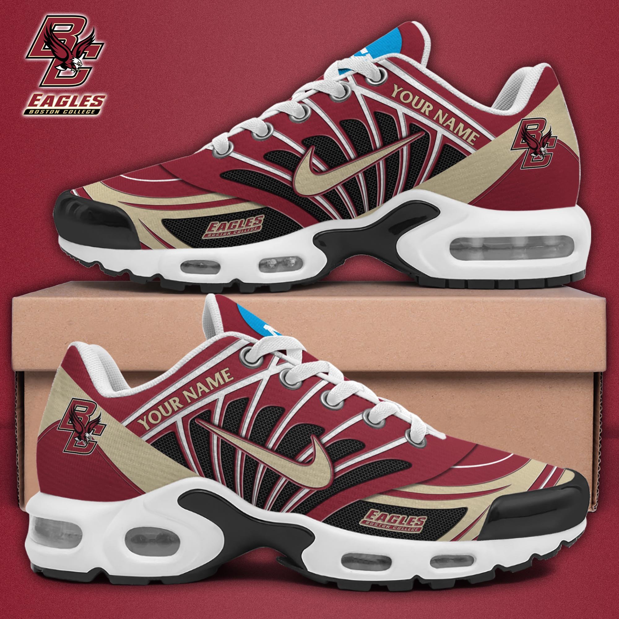 Boston College Eagles TN Shoes 2025 Version Custom Name, Sport Shoes For Fan, Fan Gifts EHIVM-04091703