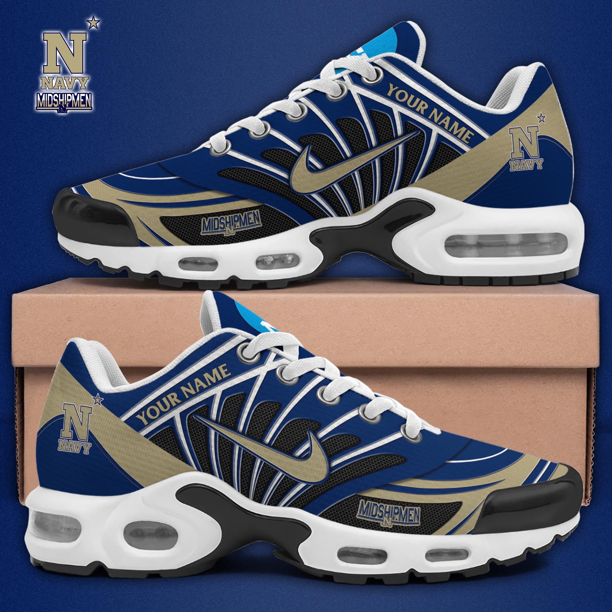 Navy Midshipmen TN Shoes 2025 Version Custom Name, Sport Shoes For Fan, Fan Gifts EHIVM-04091703