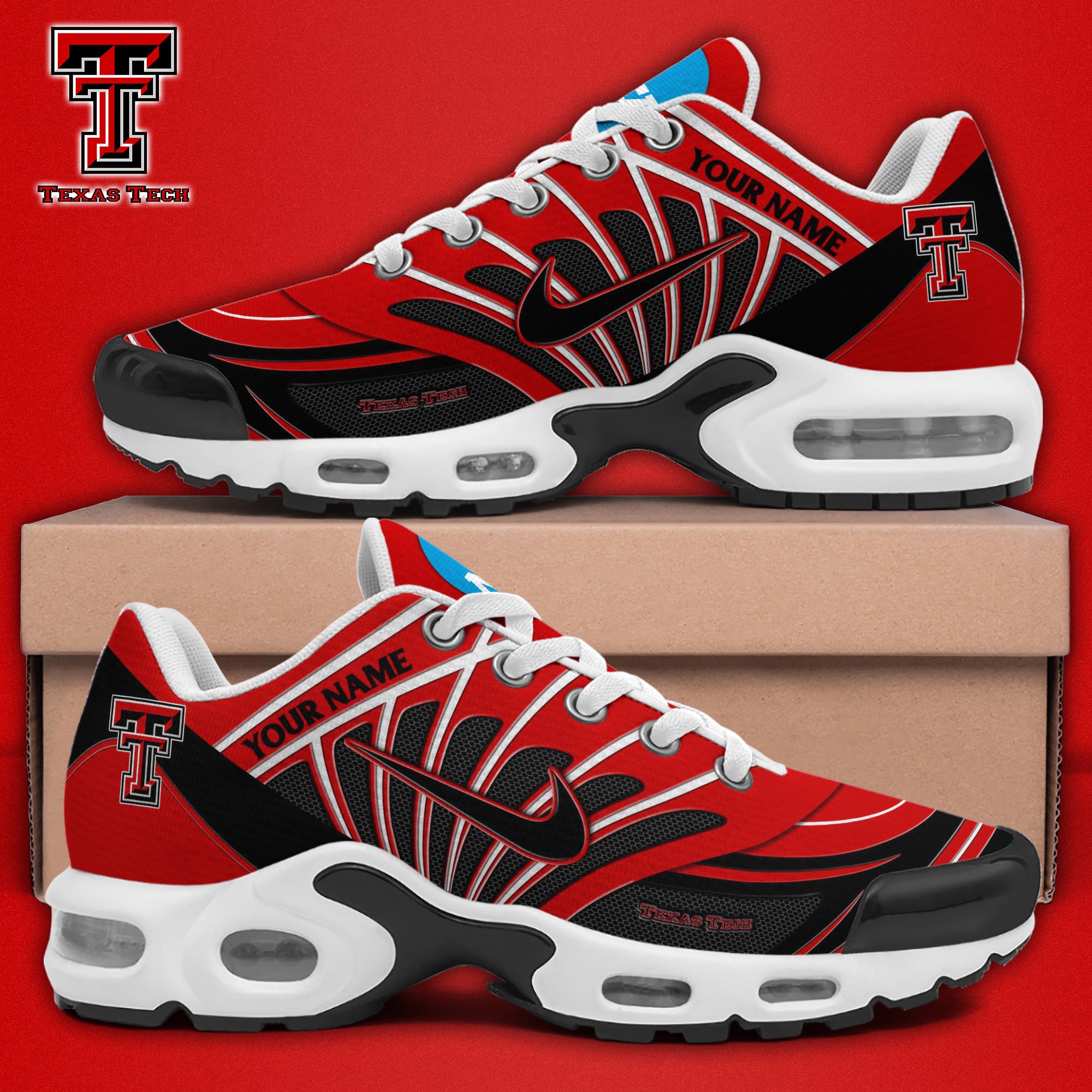 Texas Tech Red Raiders TN Shoes 2025 Version Custom Name, Sport Shoes For Fan, Fan Gifts EHIVM-04091703