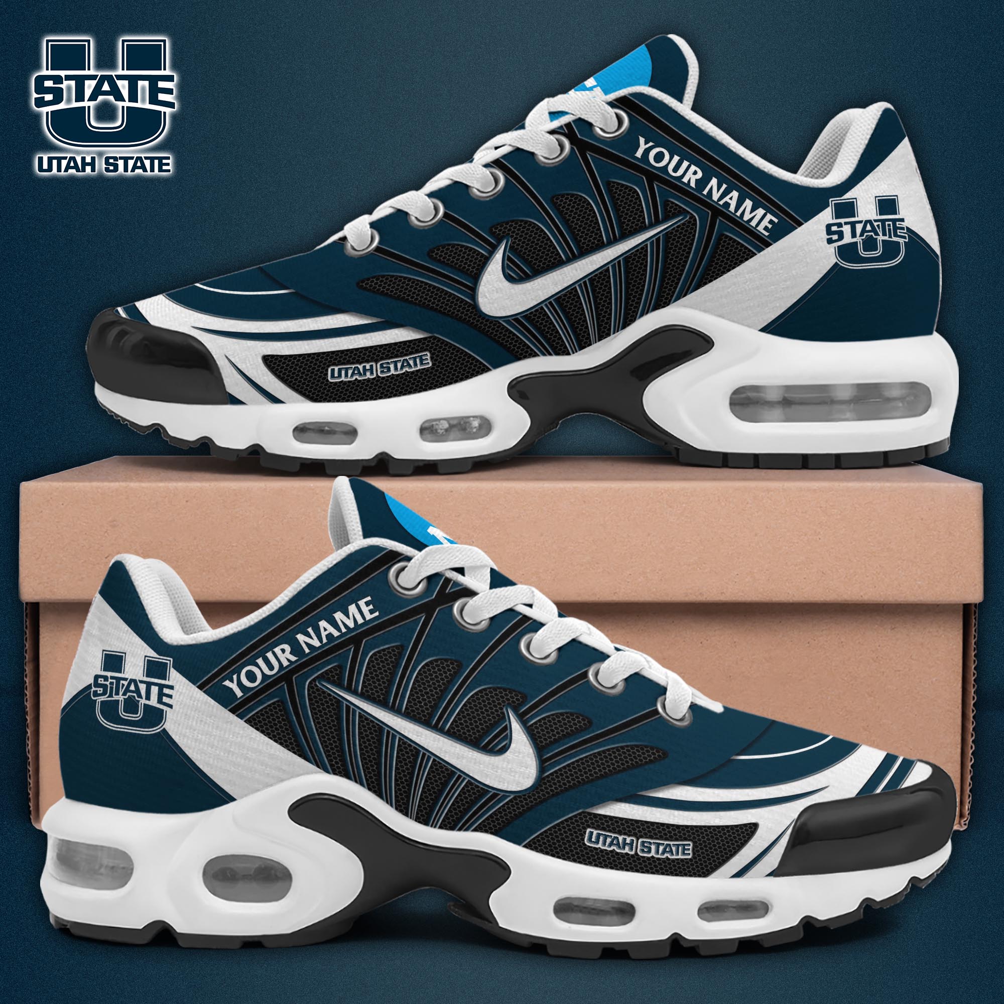 Utah State Aggies TN Shoes 2025 Version Custom Name, Sport Shoes For Fan, Fan Gifts EHIVM-04091703