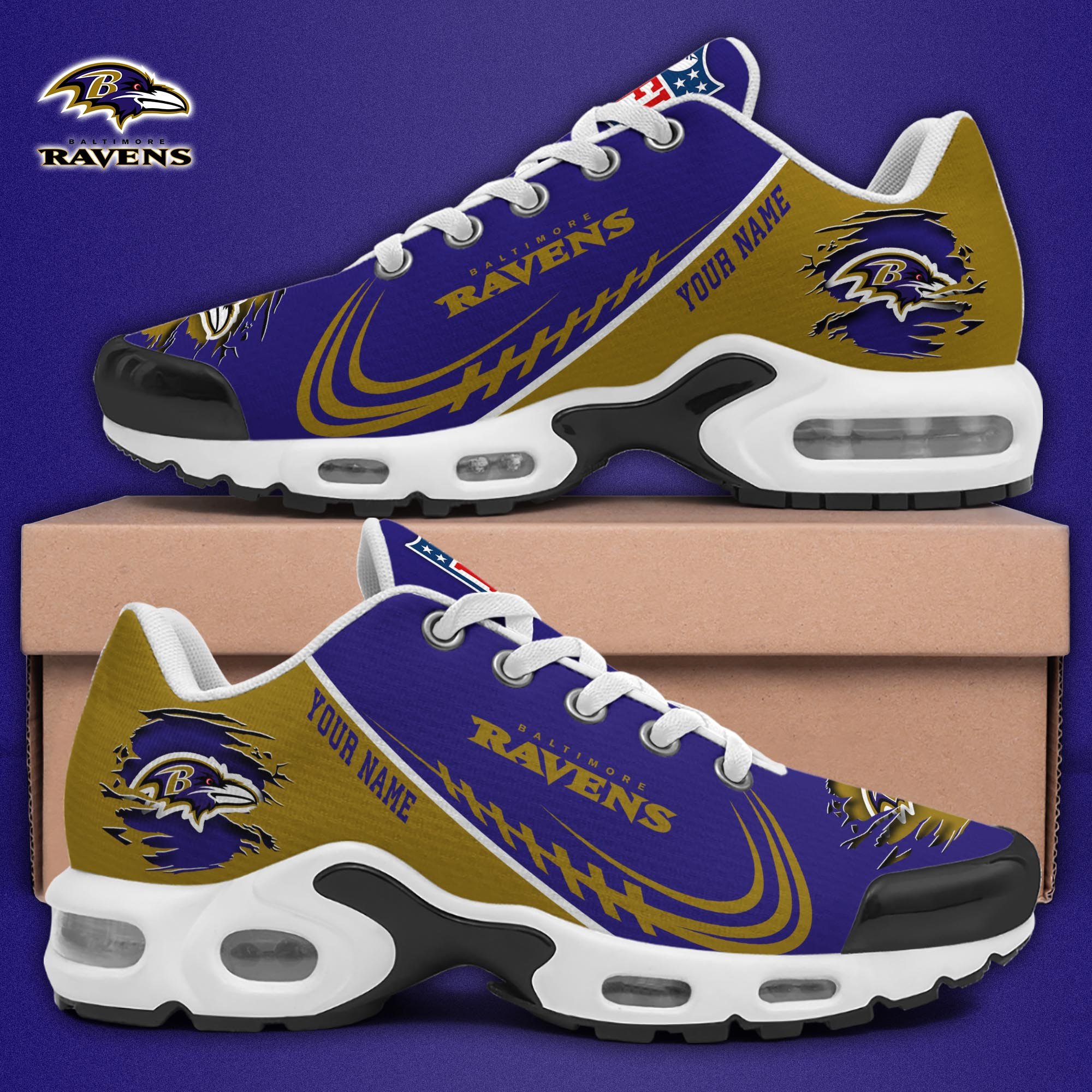 Baltimore Ravens TN Shoes 2025 Version Custom Name, Sport Shoes For Fan, Fan Gifts EHIVM-04091680