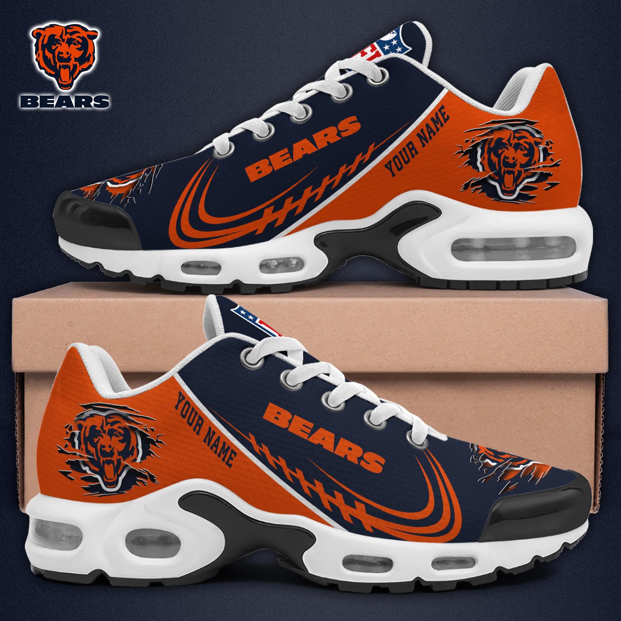Chicago Bears TN Shoes 2025 Version Custom Name, Sport Shoes For Fan, Fan Gifts EHIVM-04091680