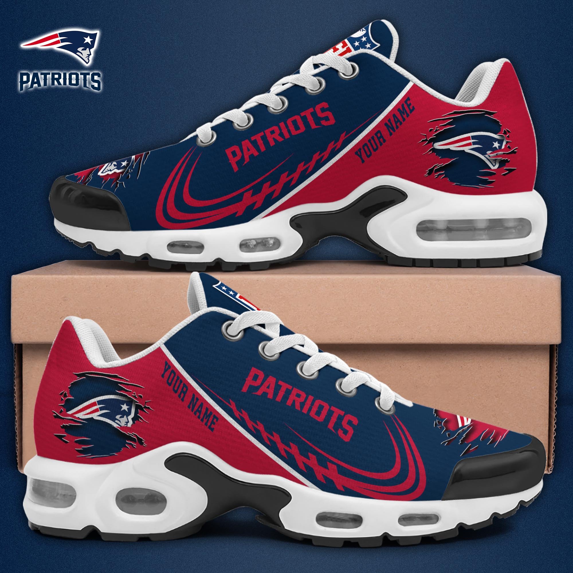 New England Patriots TN Shoes 2025 Version Custom Name, Sport Shoes For Fan, Fan Gifts EHIVM-04091680