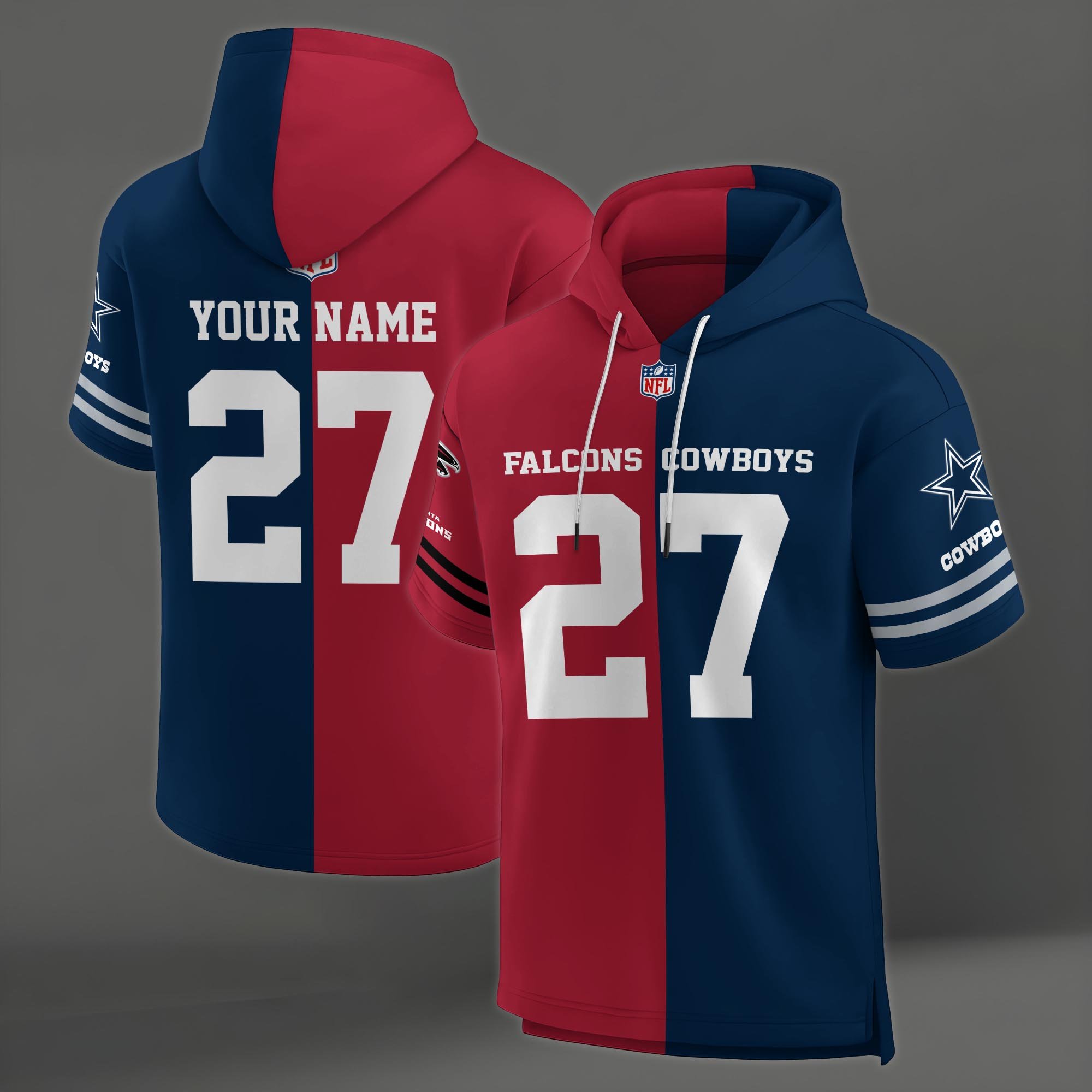 Alternative view of Atlanta Falcons House Divided Hoodie Custom Name, Number And Team, Hoodie For Football Fans EHIVM-04141795