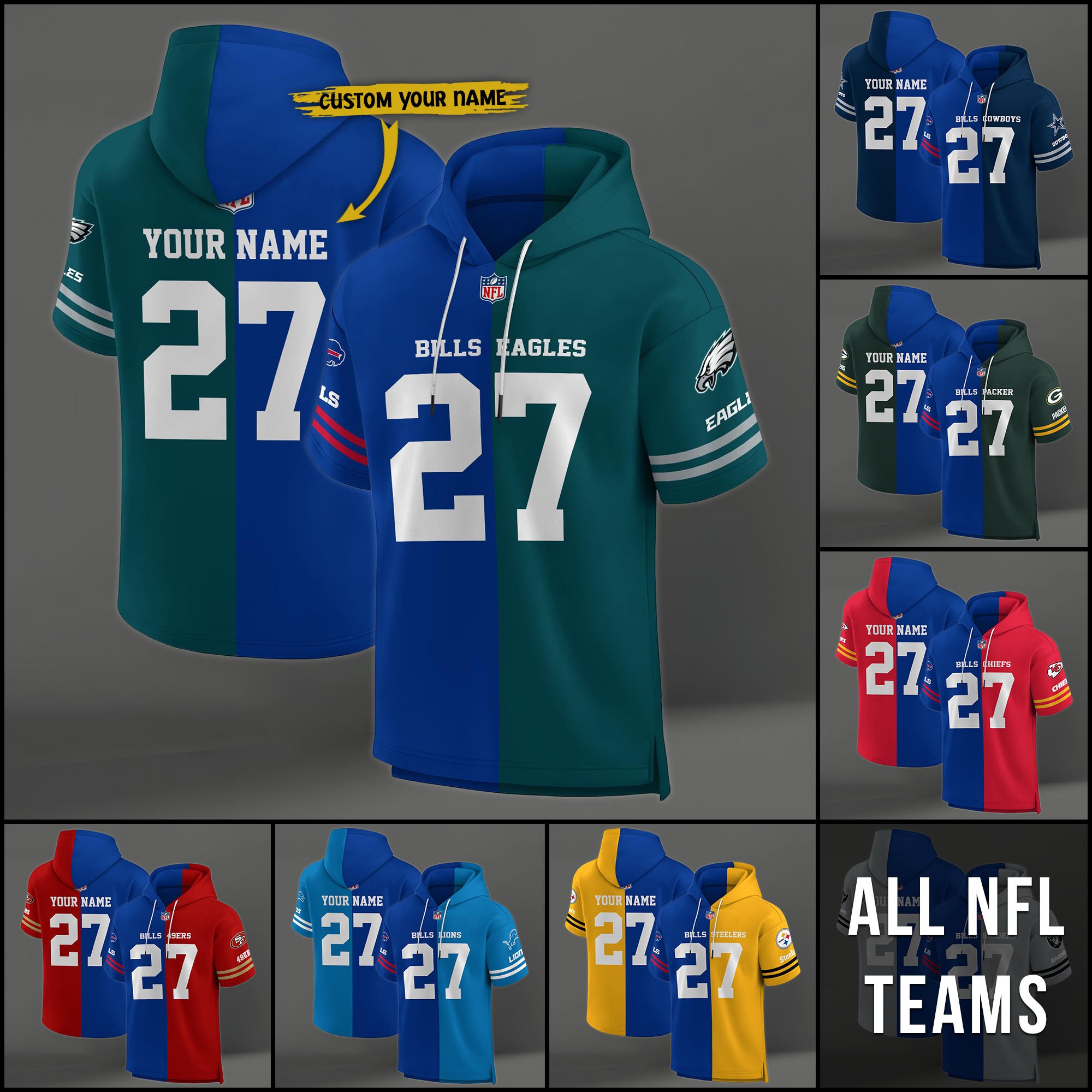 Buffalo Bills House Divided Hoodie Custom Name, Number And Team, Hoodie For Football Fans EHIVM-04141795