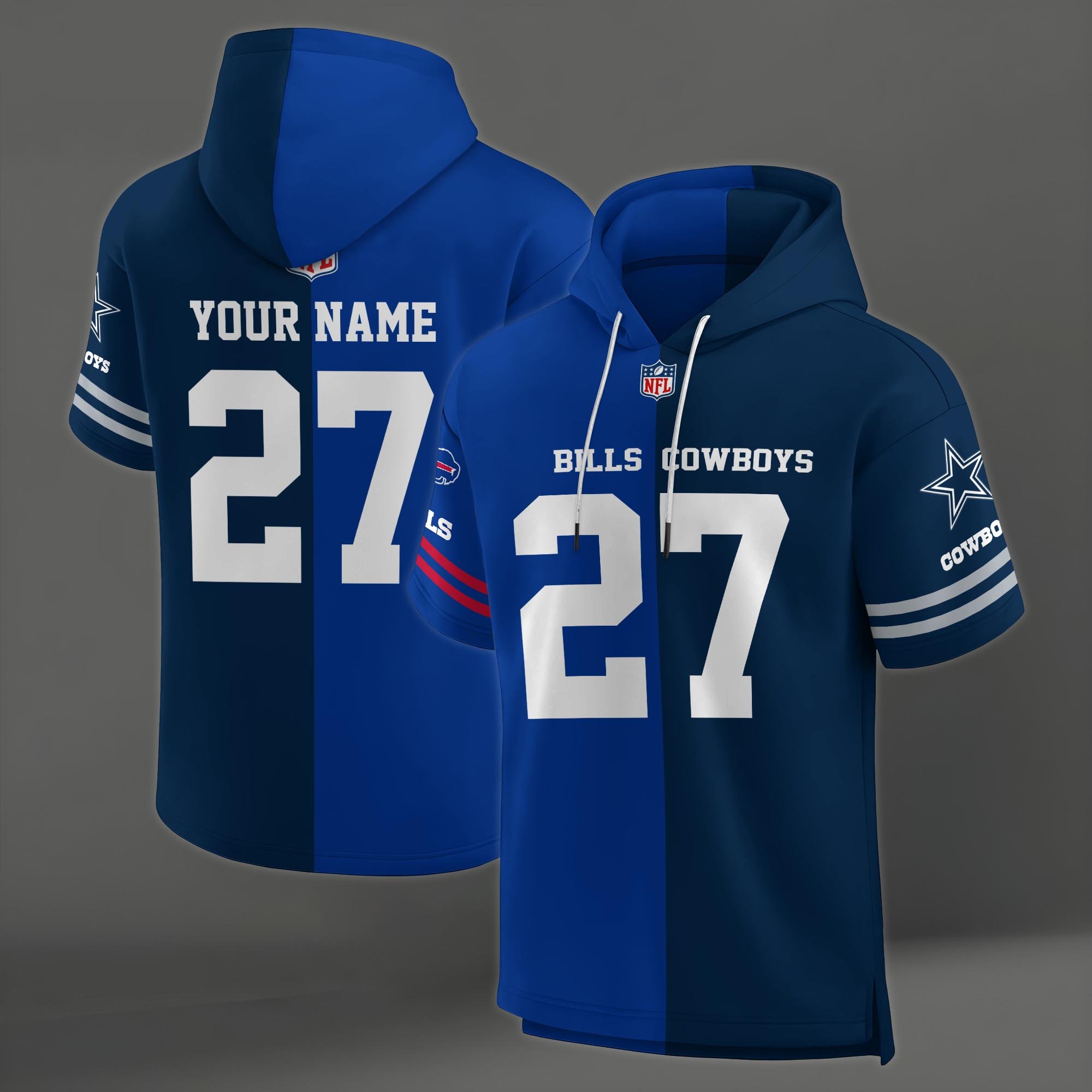 Alternative view of Buffalo Bills House Divided Hoodie Custom Name, Number And Team, Hoodie For Football Fans EHIVM-04141795