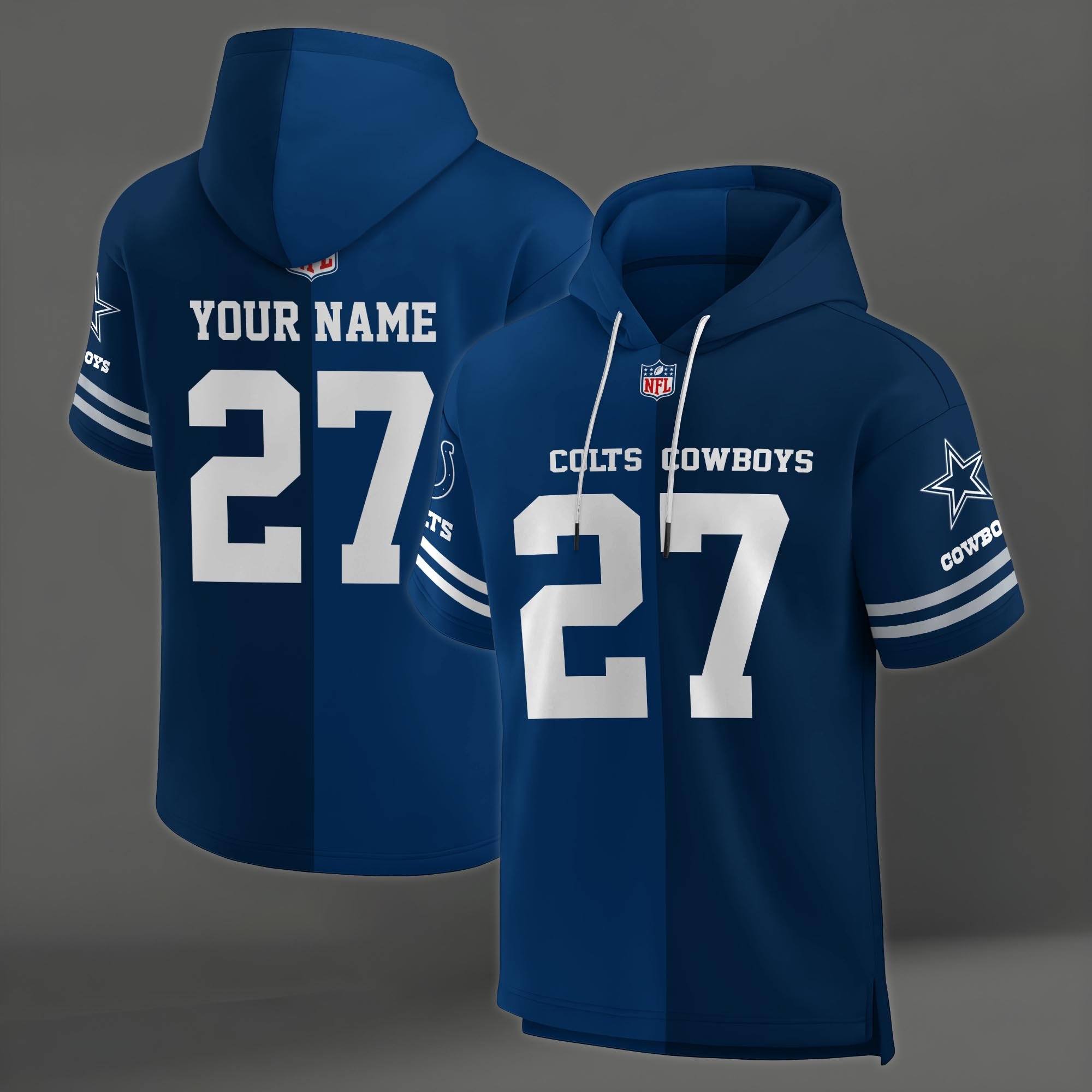 Alternative view of Indianapolis Colts House Divided Hoodie Custom Name, Number And Team, Hoodie For Football Fans EHIVM-04141795