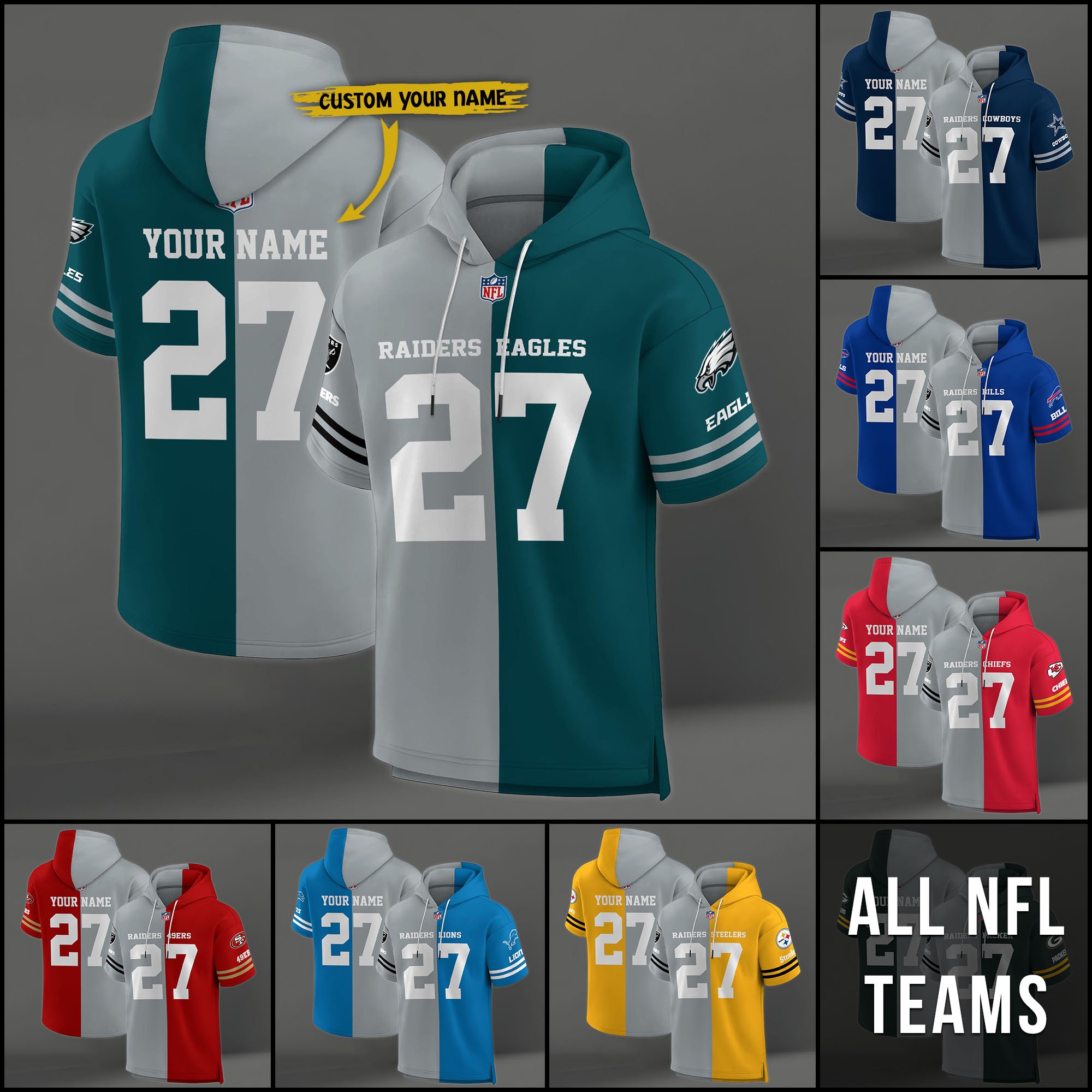 Las Vegas Raiders House Divided Hoodie Custom Name, Number And Team, Hoodie For Football Fans EHIVM-04141795