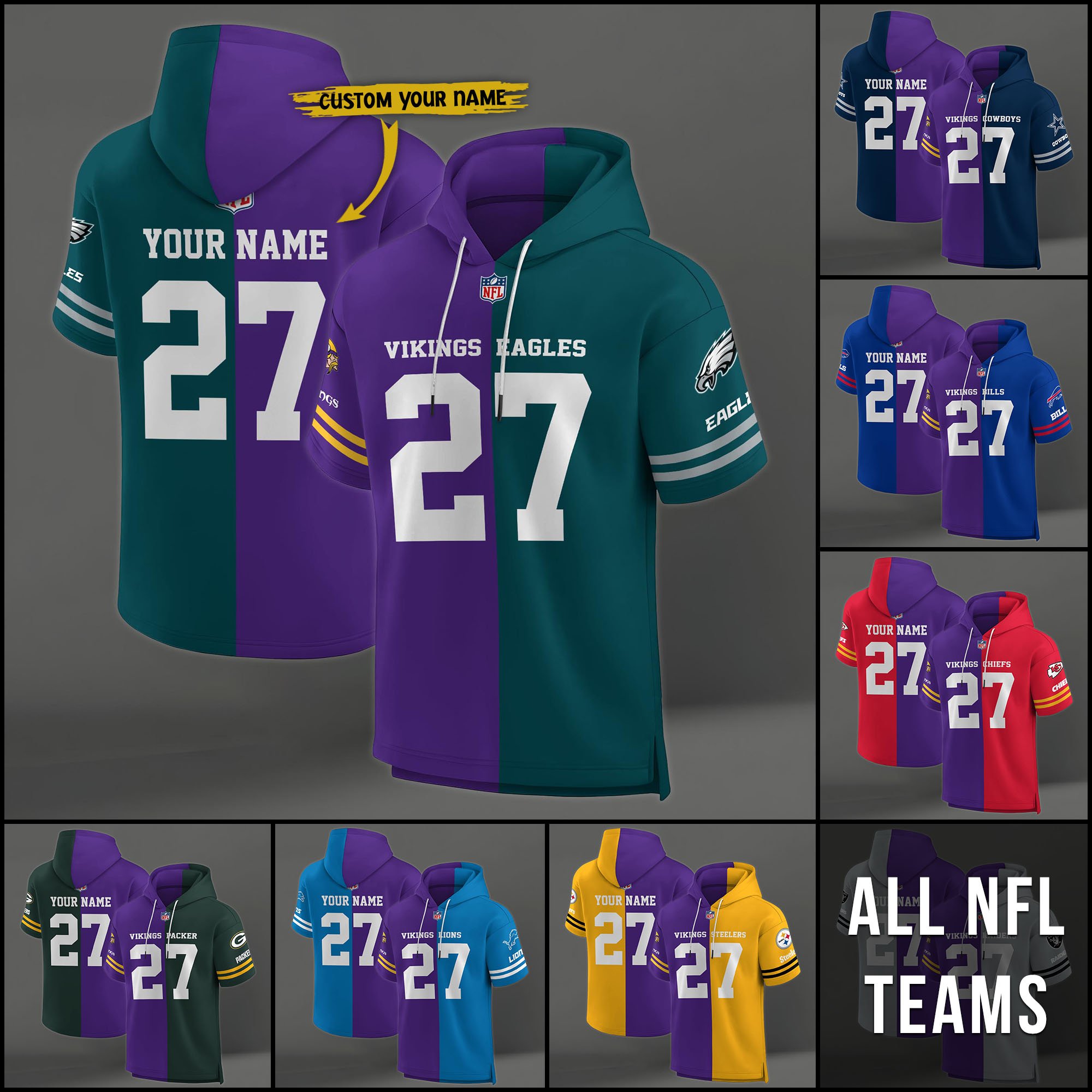 Minnesota Vikings House Divided Hoodie Custom Name, Number And Team, Hoodie For Football Fans EHIVM-04141795