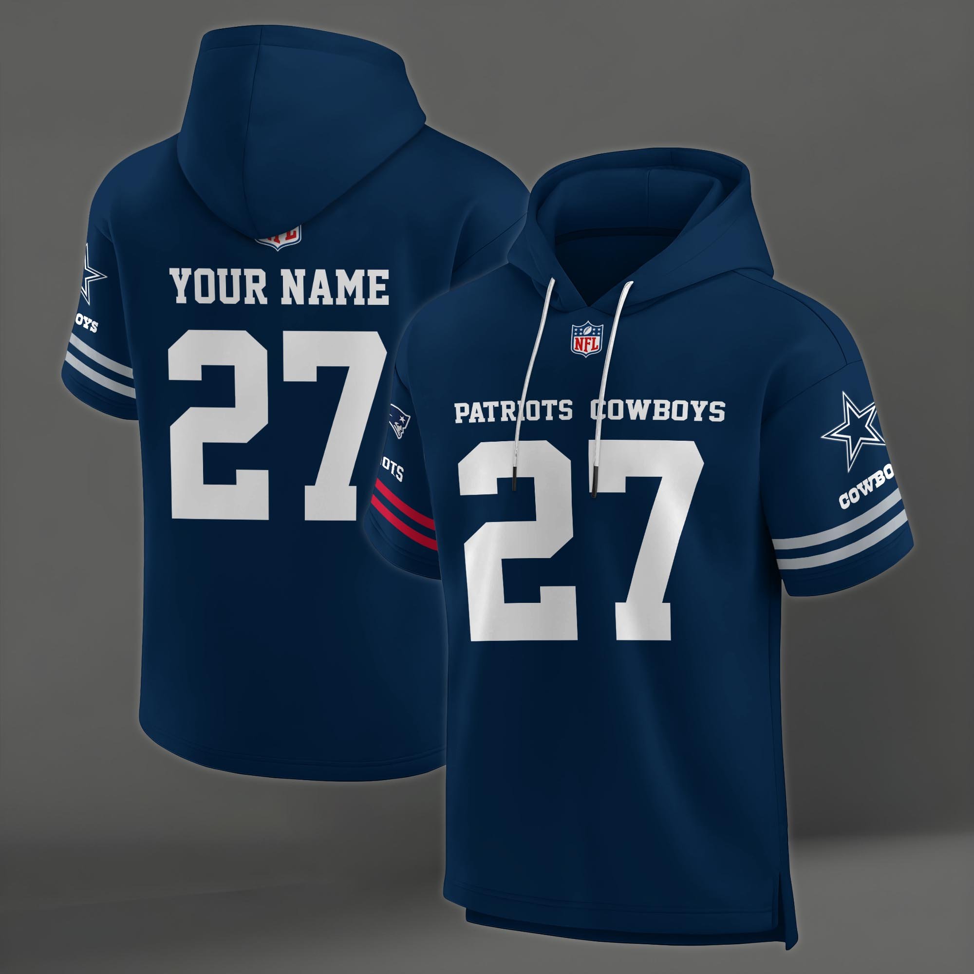 Alternative view of New England Patriots House Divided Hoodie Custom Name, Number And Team, Hoodie For Football Fans EHIVM-04141795