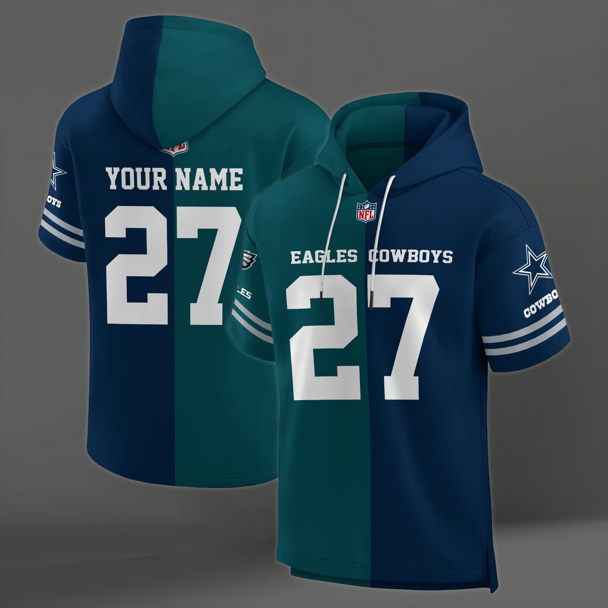 Alternative view of Philadelphia Eagles House Divided Hoodie Custom Name, Number And Team, Hoodie For Football Fans EHIVM-04141795