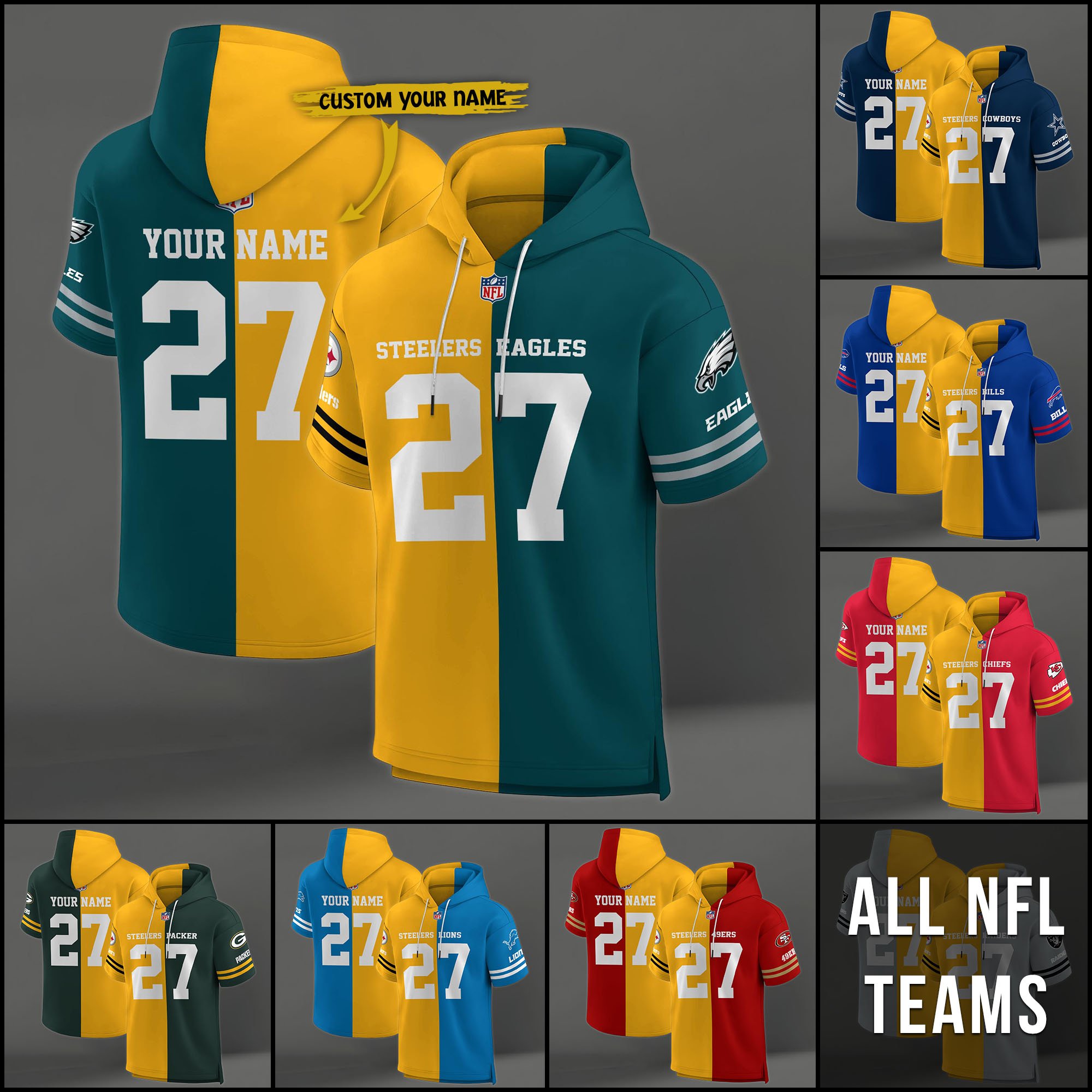 Pittsburgh Steelers House Divided Hoodie Custom Name, Number And Team, Hoodie For Football Fans EHIVM-04141795