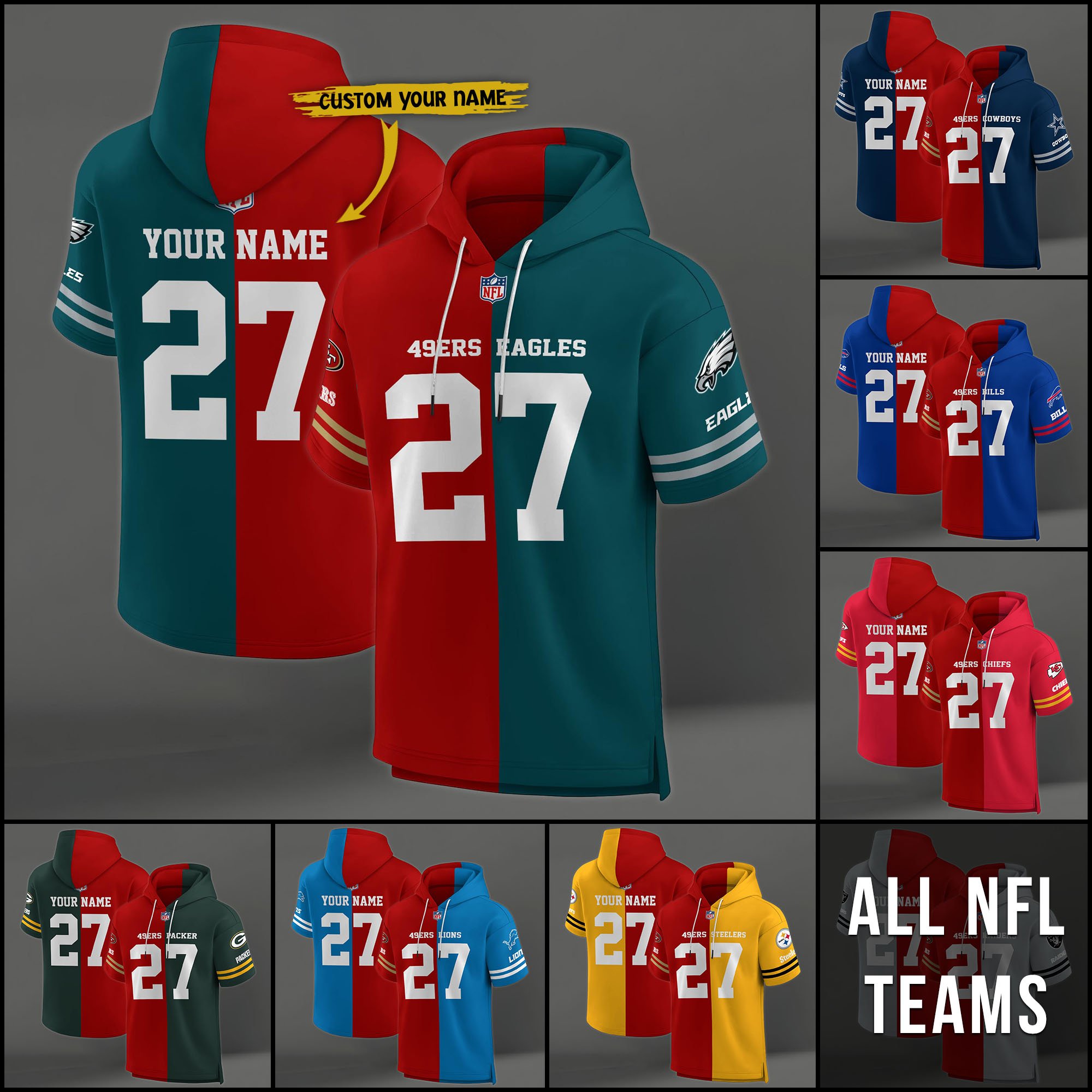 San Francisco 49ers House Divided Hoodie Custom Name, Number And Team, Hoodie For Football Fans EHIVM-04141795