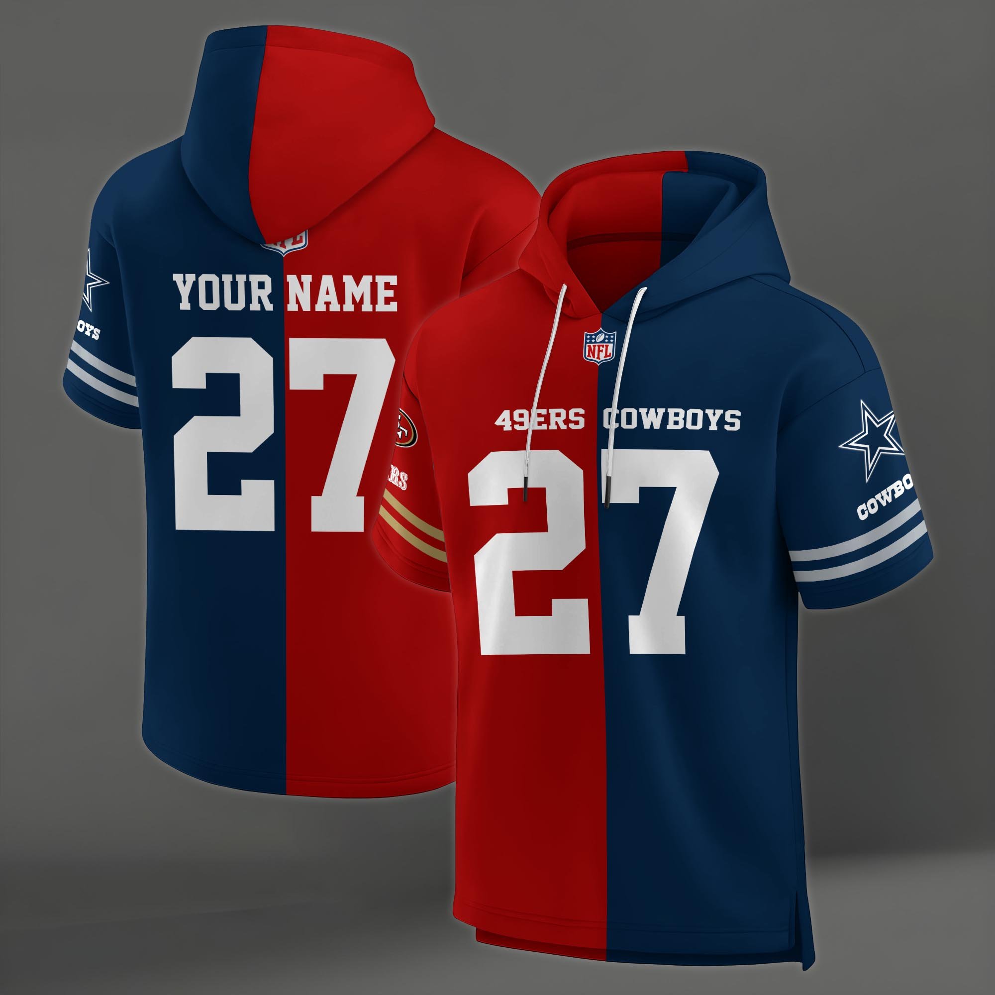 Alternative view of San Francisco 49ers House Divided Hoodie Custom Name, Number And Team, Hoodie For Football Fans EHIVM-04141795