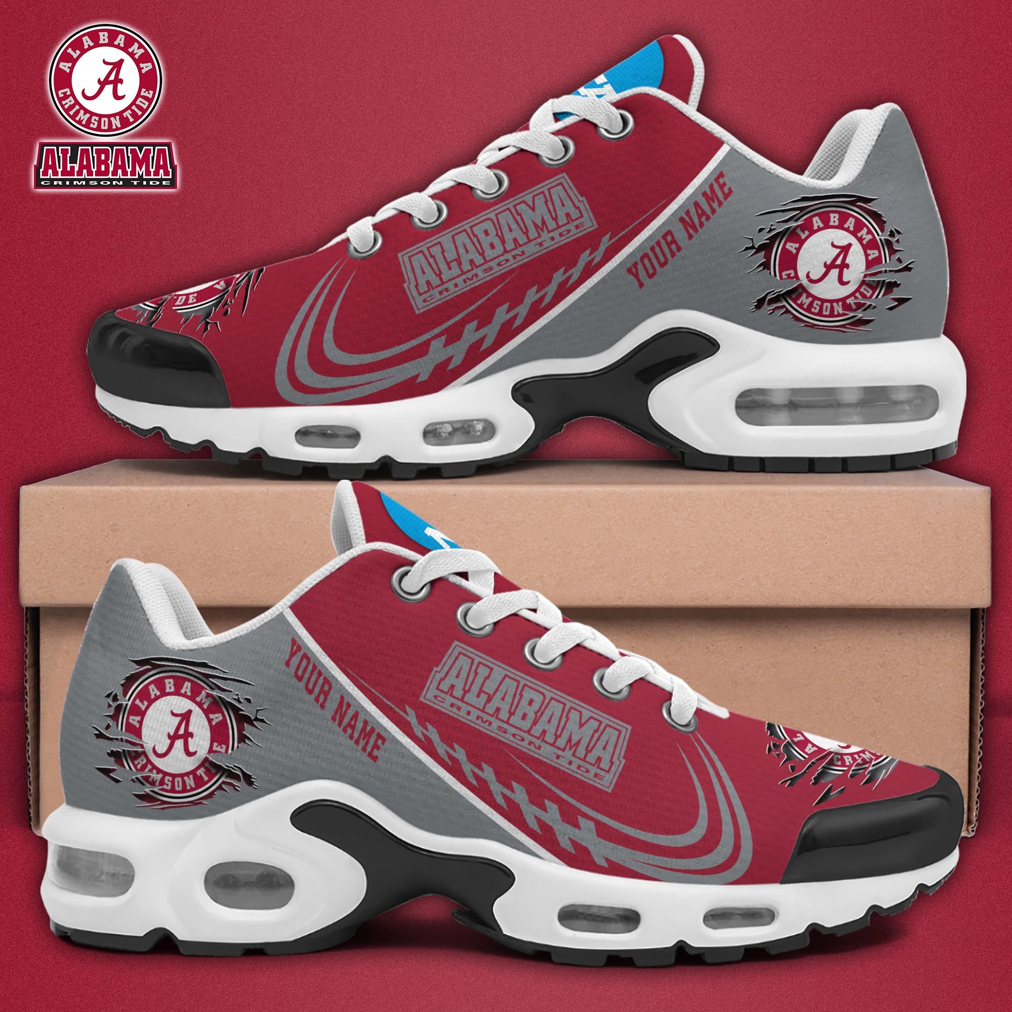 Alabama Crimson Tide TN Shoes 2025 Version Custom Name, Sport Shoes For Fan, Fan Gifts EHIVM-04141805