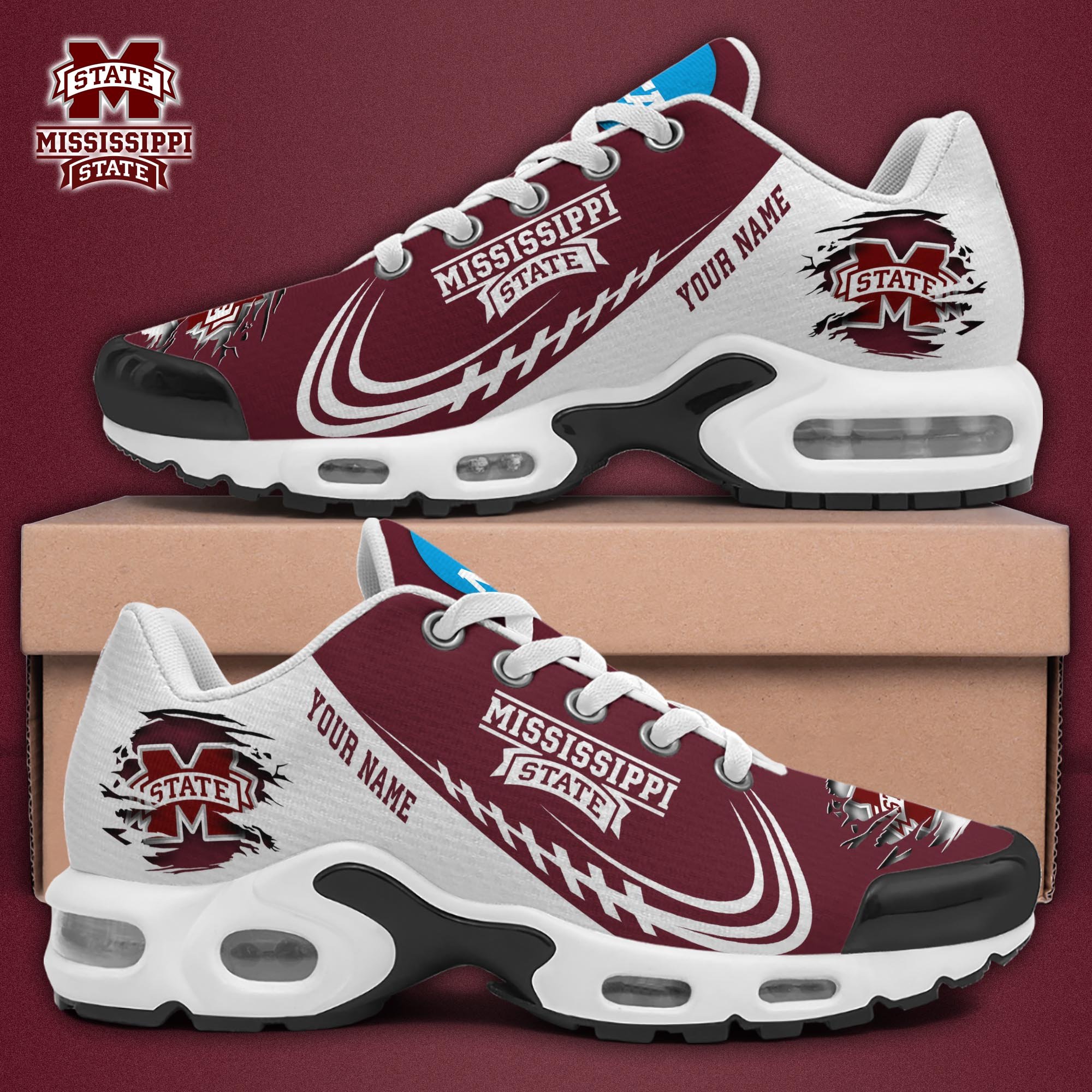 Mississippi State Bulldogs TN Shoes 2025 Version Custom Name, Sport Shoes For Fan, Fan Gifts EHIVM-04141805