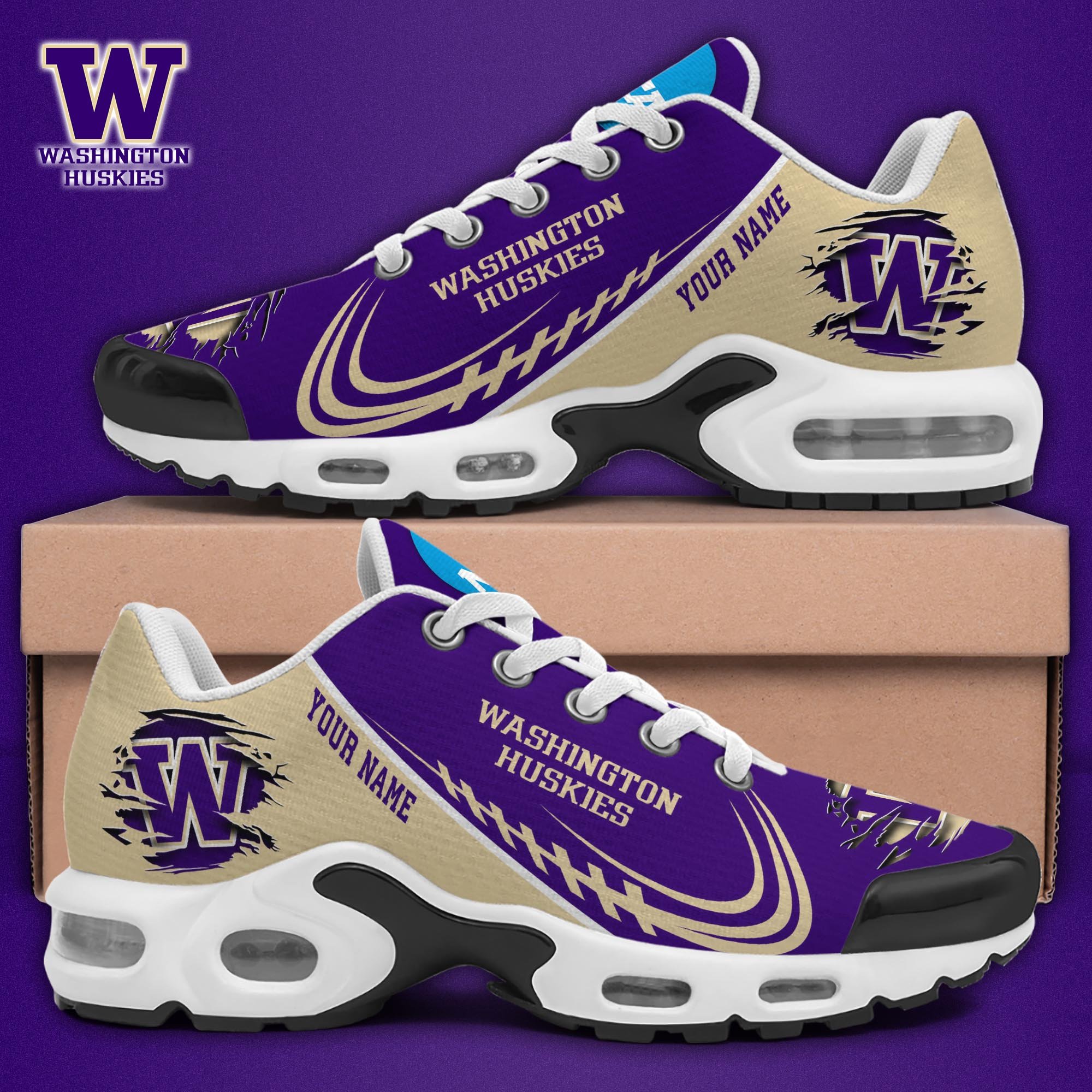 Washington Huskies TN Shoes 2025 Version Custom Name, Sport Shoes For Fan, Fan Gifts EHIVM-04141805
