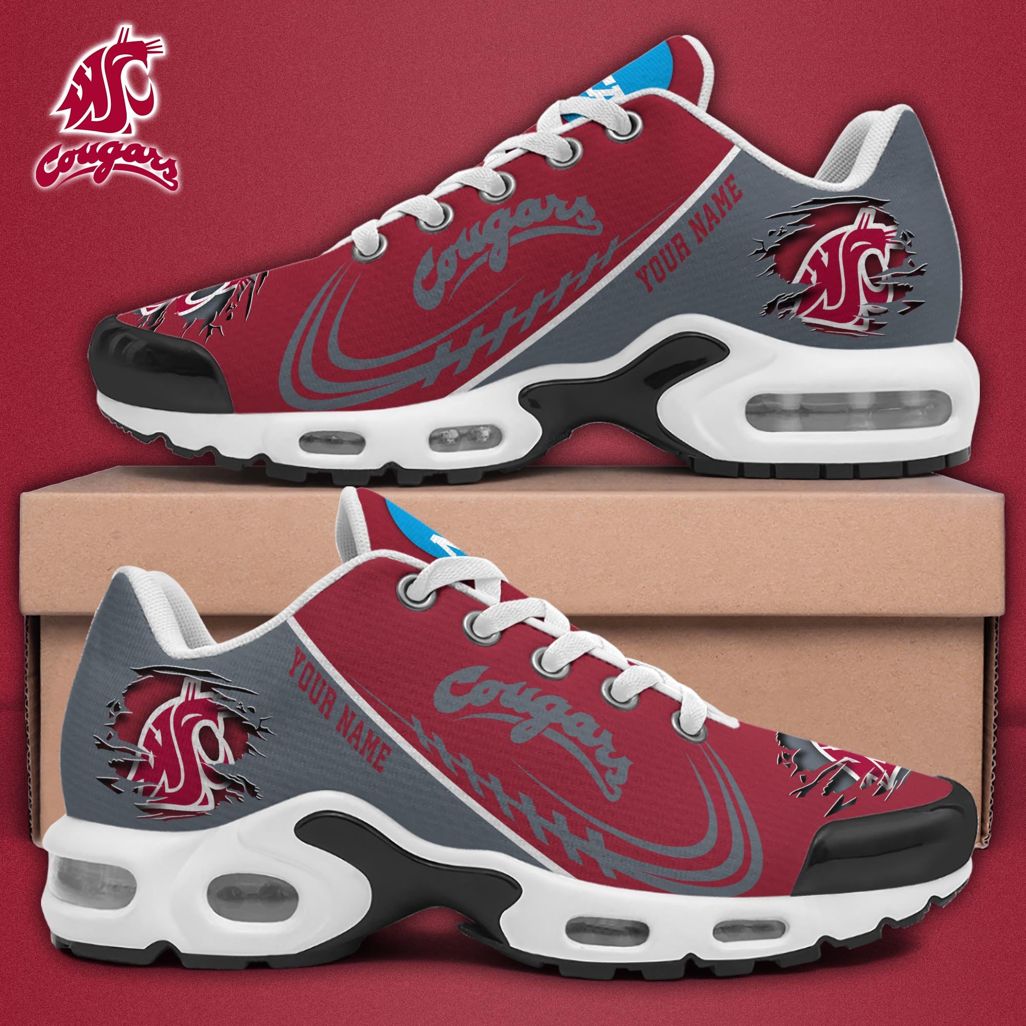 Washington State Cougars TN Shoes 2025 Version Custom Name, Sport Shoes For Fan, Fan Gifts EHIVM-04141805