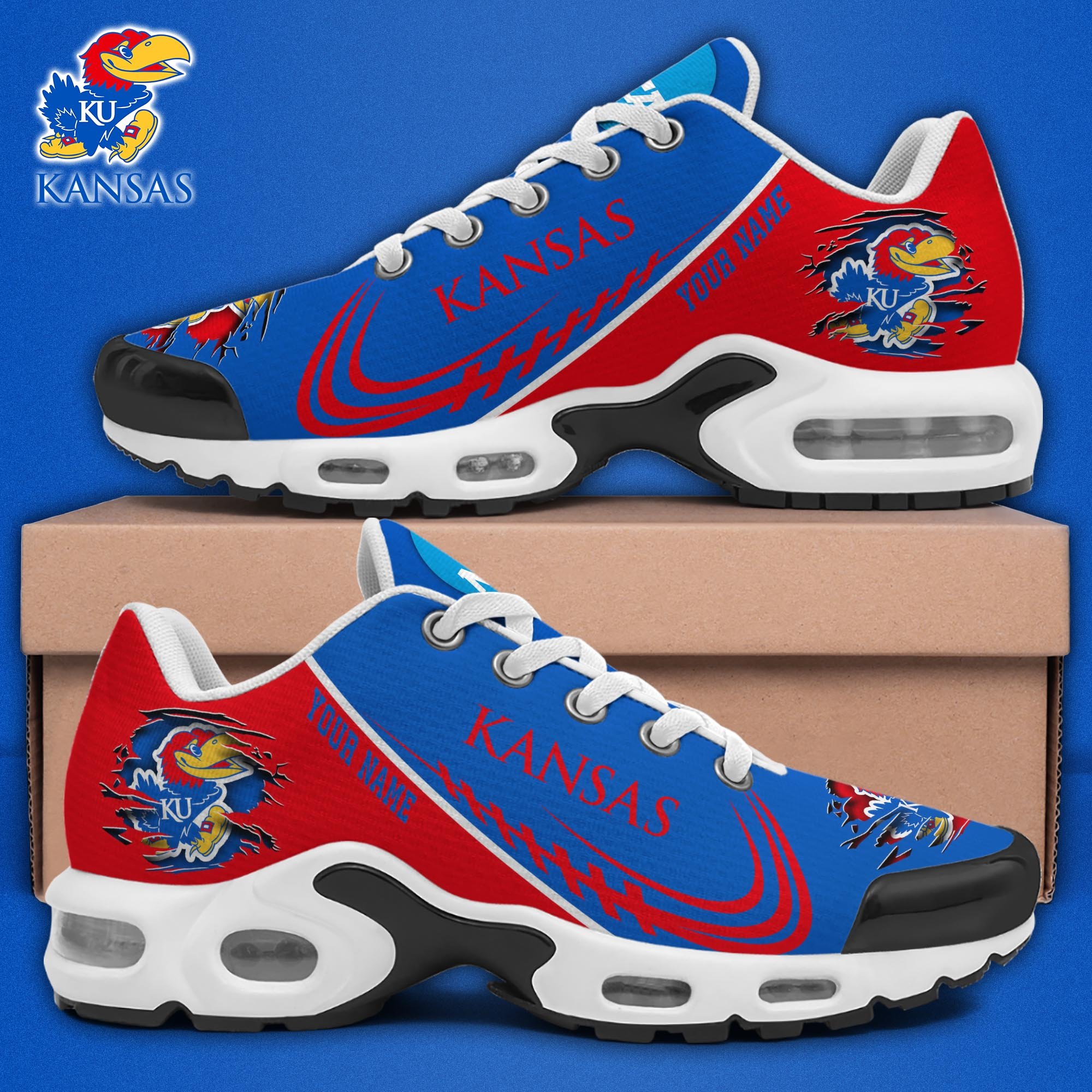 Kansas Jayhawks TN Shoes 2025 Version Custom Name, Sport Shoes For Fan, Fan Gifts EHIVM-04141805