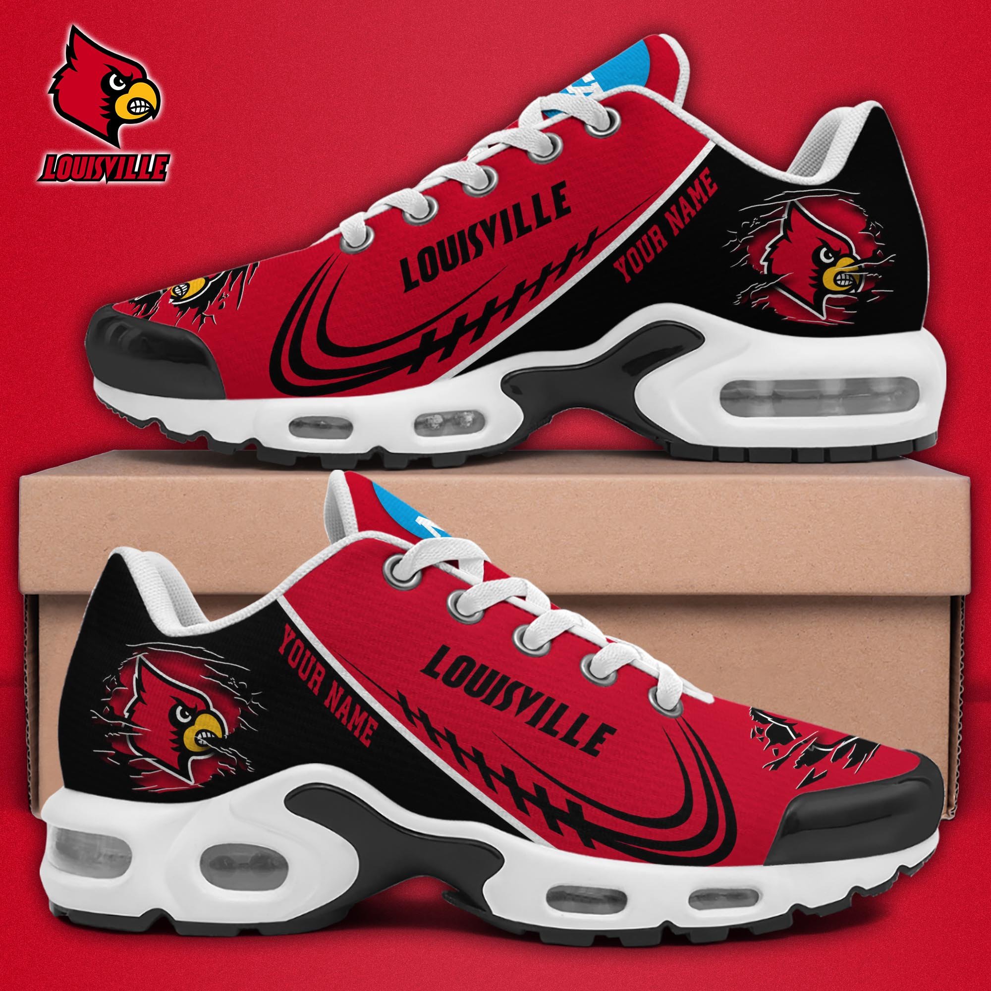 Louisville Cardinals TN Shoes 2025 Version Custom Name, Sport Shoes For Fan, Fan Gifts EHIVM-04141805