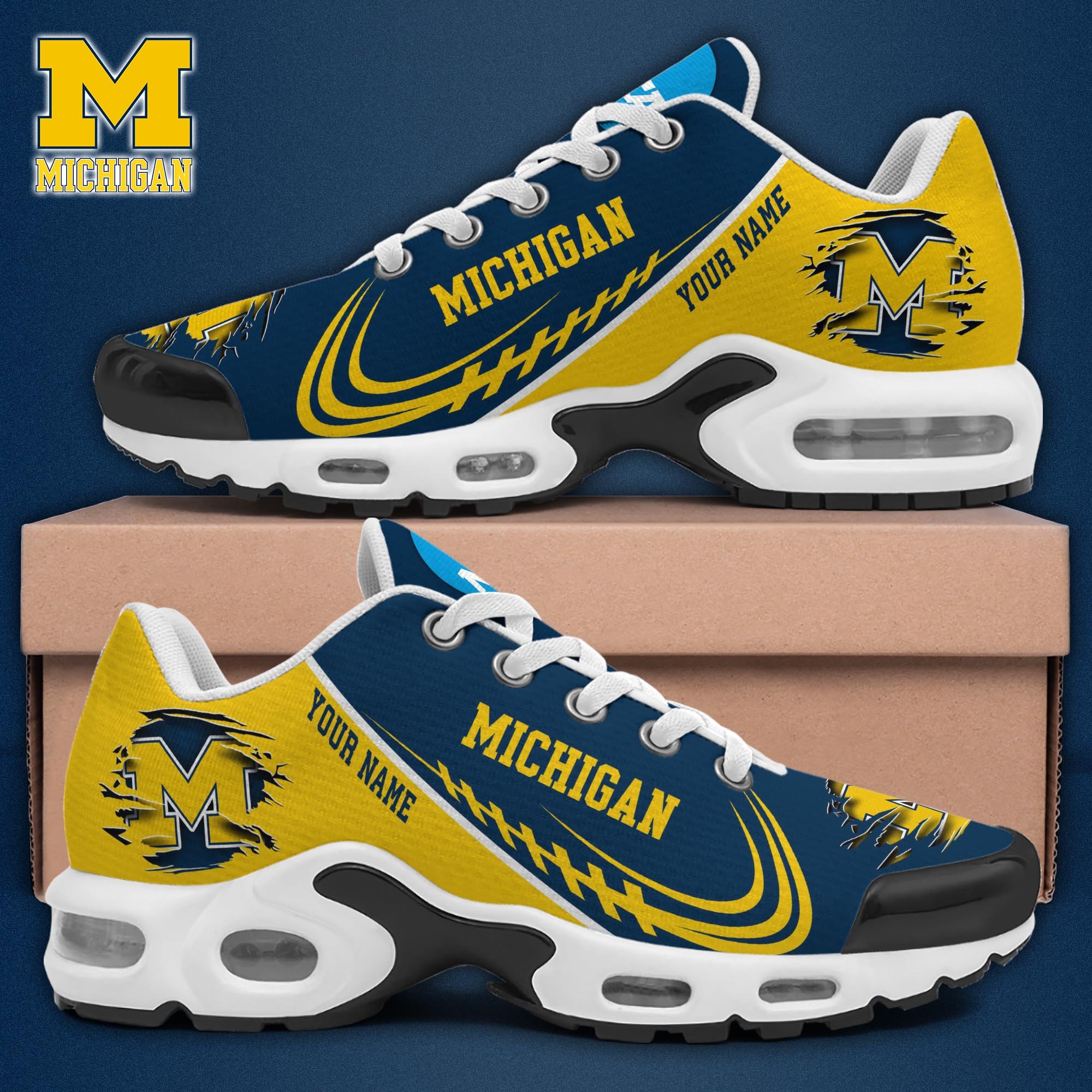Michigan Wolverines TN Shoes 2025 Version Custom Name, Sport Shoes For Fan, Fan Gifts EHIVM-04141805