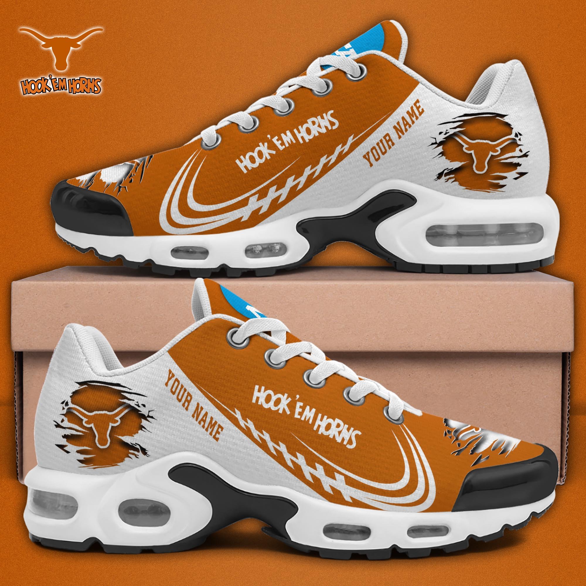 Texas Longhorns TN Shoes 2025 Version Custom Name, Sport Shoes For Fan, Fan Gifts EHIVM-04141805