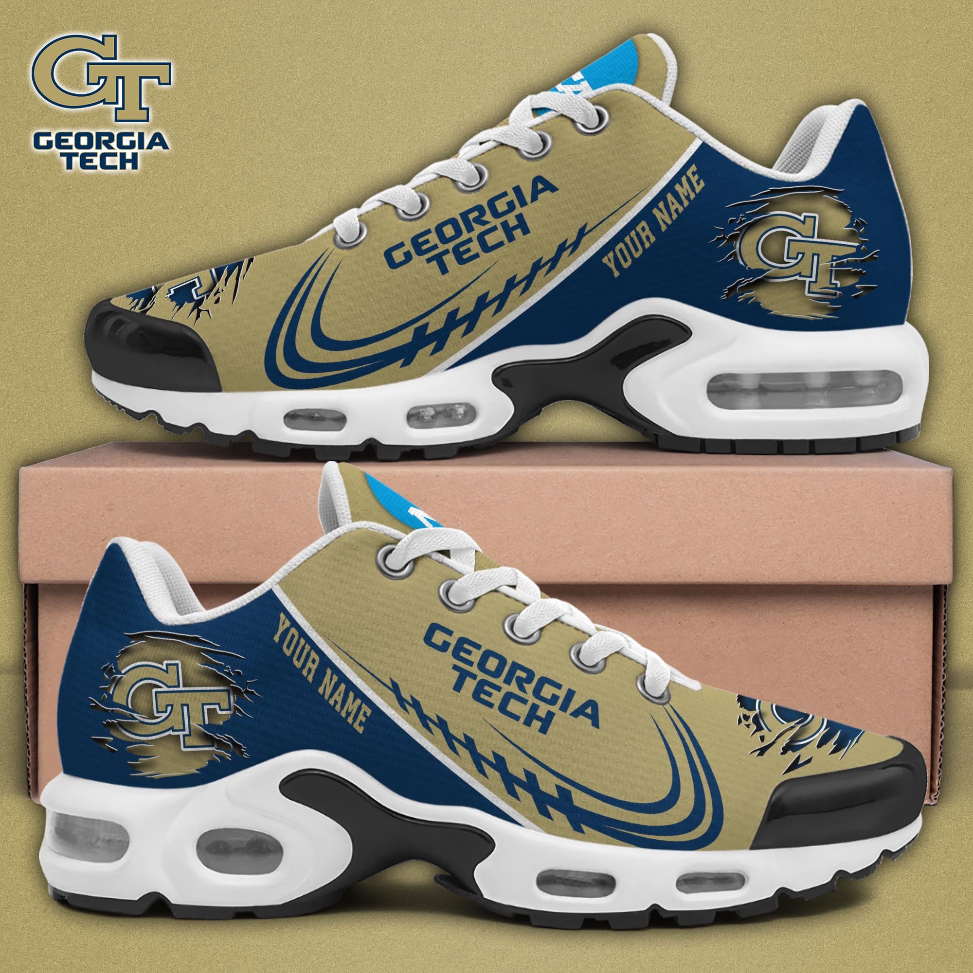 Georgia Tech Yellow Jackets TN Shoes 2025 Version Custom Name, Sport Shoes For Fan, Fan Gifts EHIVM-04141805