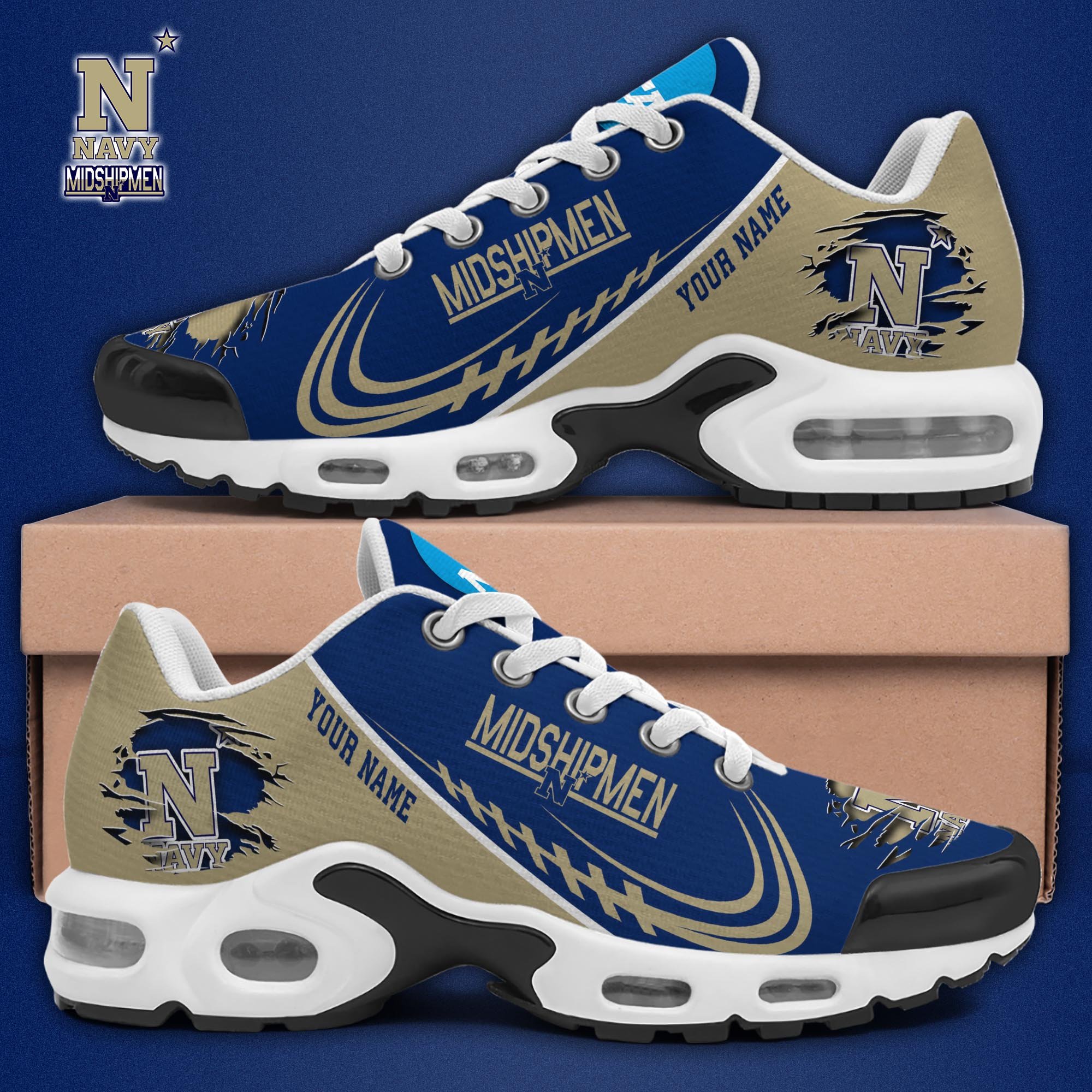 Navy Midshipmen TN Shoes 2025 Version Custom Name, Sport Shoes For Fan, Fan Gifts EHIVM-04141805