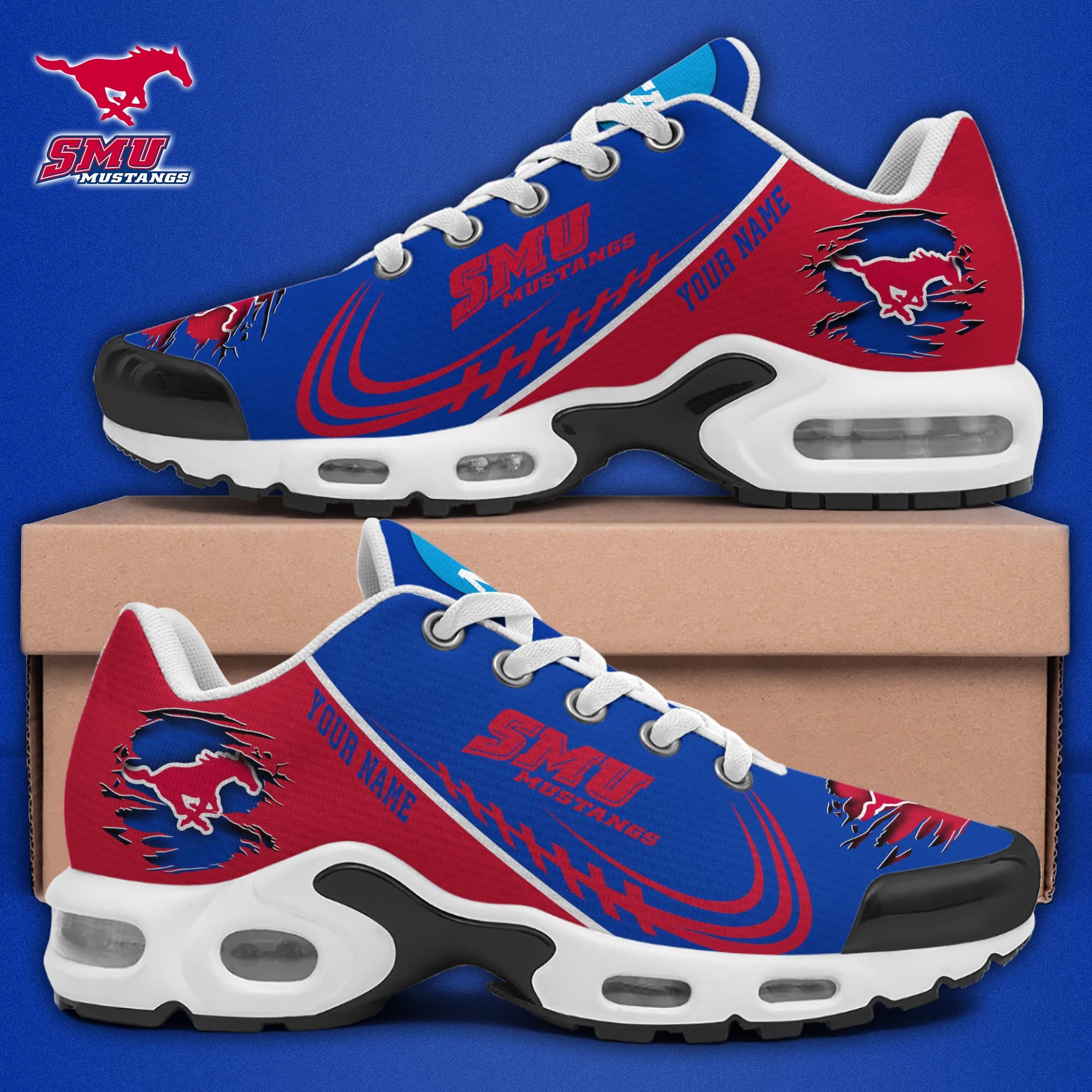 SMU Mustangs TN Shoes 2025 Version Custom Name, Sport Shoes For Fan, Fan Gifts EHIVM-04141805