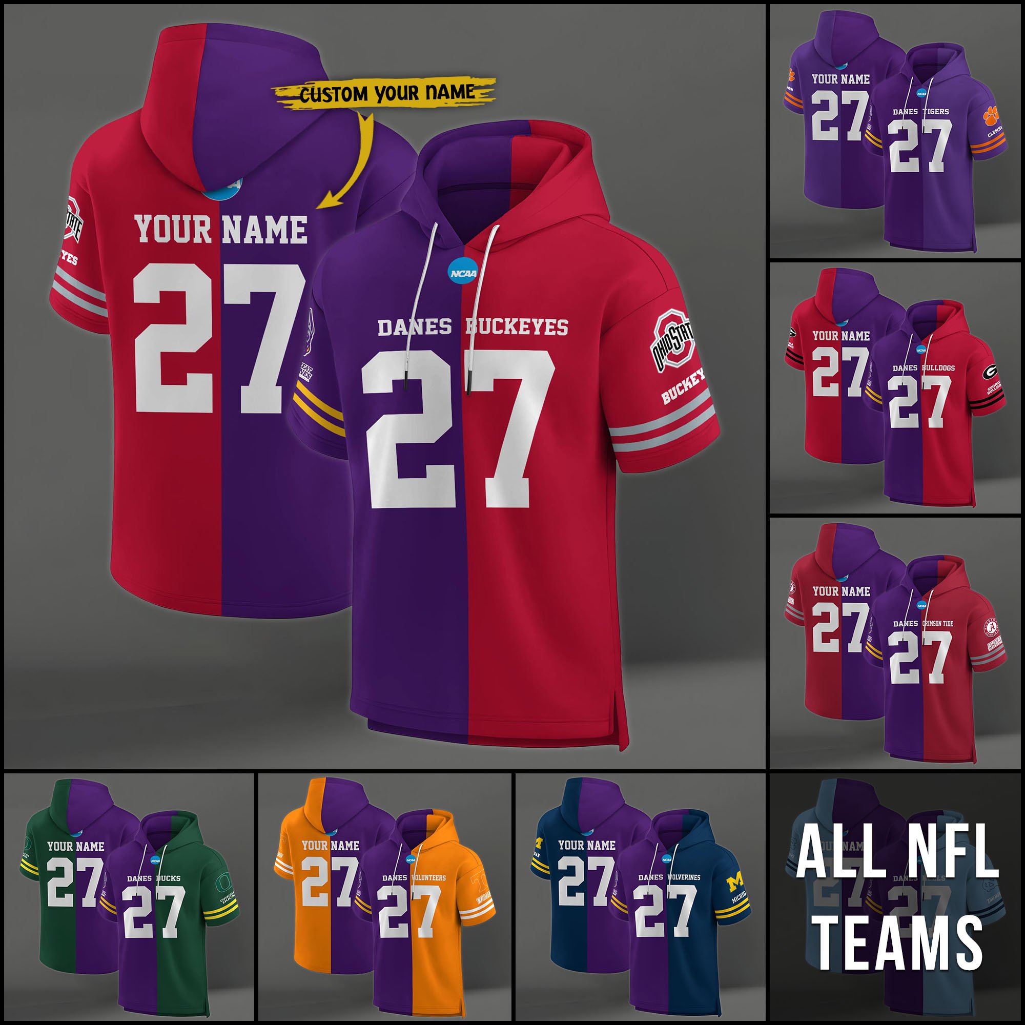 Albany Great Danes House Divided Hoodie Custom Name, Number And Team, Hoodie For Football Fans EHIVM-04151852