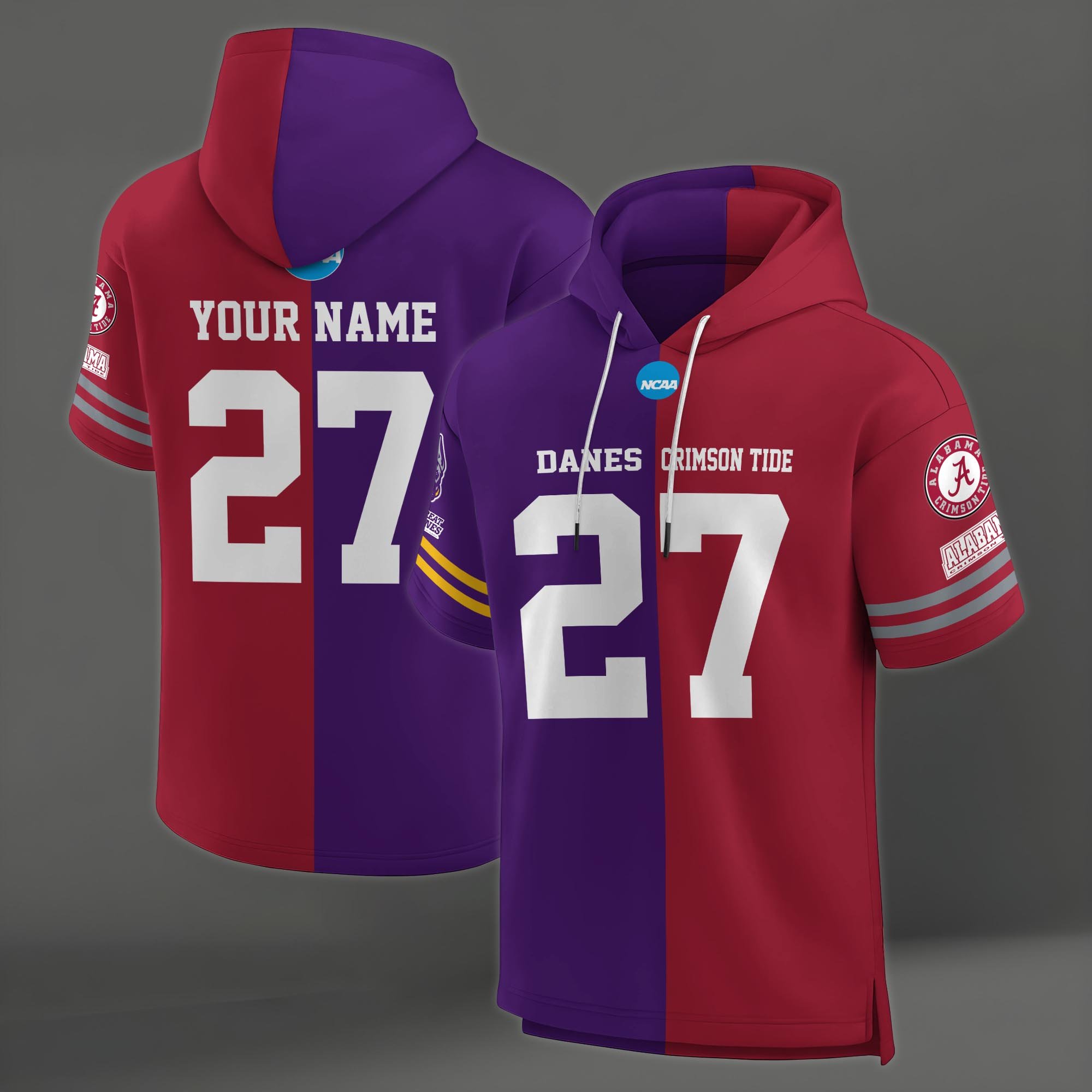 Alternative view of Albany Great Danes House Divided Hoodie Custom Name, Number And Team, Hoodie For Football Fans EHIVM-04151852