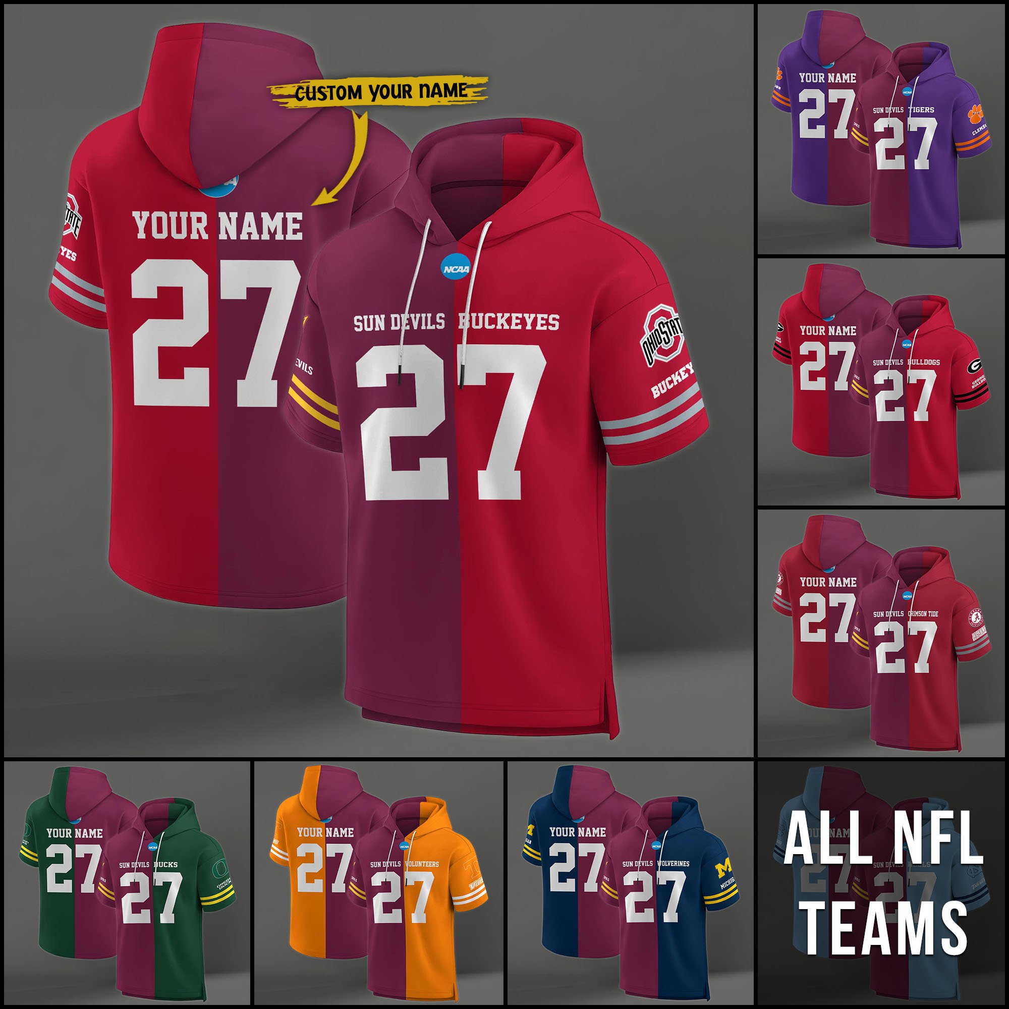 Arizona State Sun Devils House Divided Hoodie Custom Name, Number And Team, Hoodie For Football Fans EHIVM-04151852