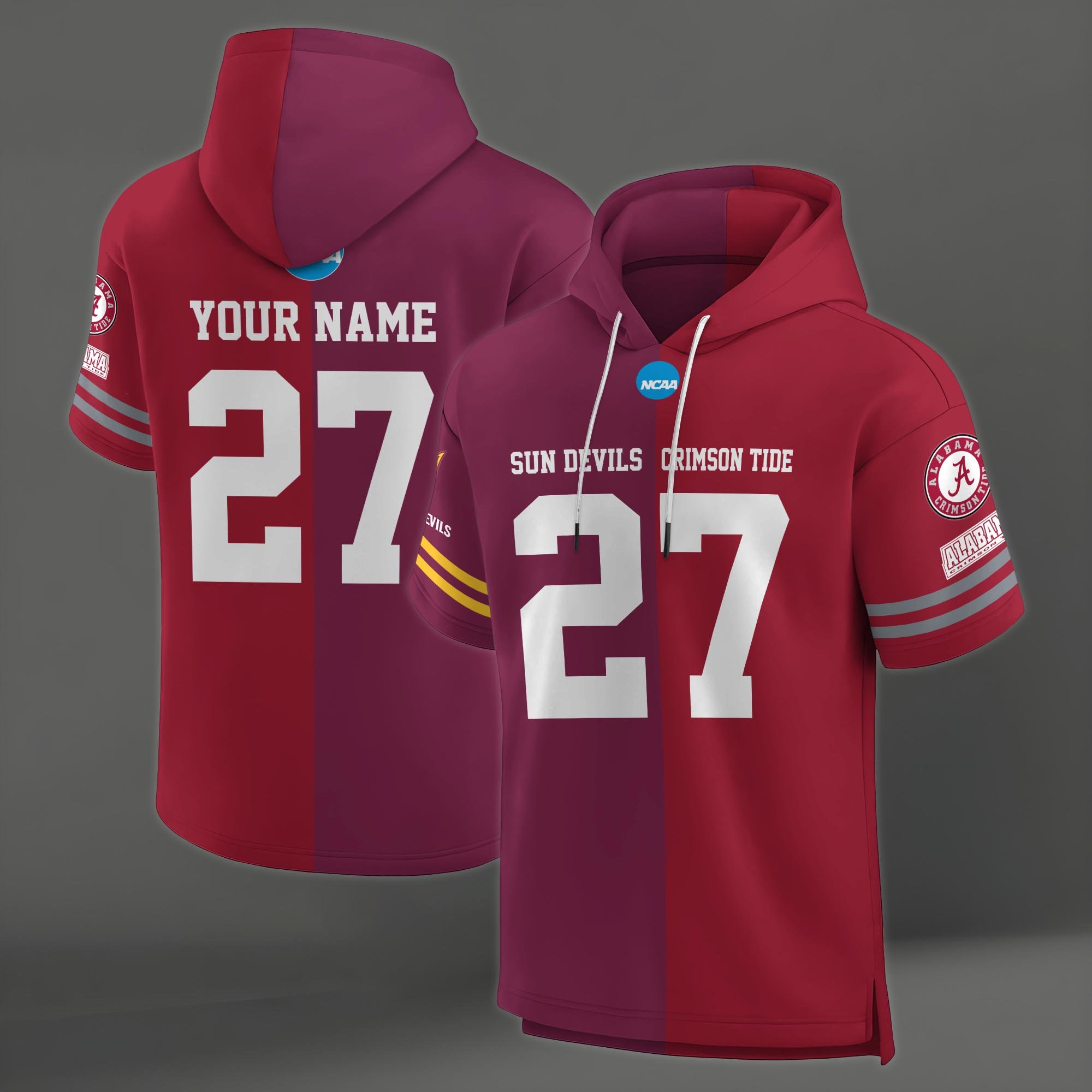 Alternative view of Arizona State Sun Devils House Divided Hoodie Custom Name, Number And Team, Hoodie For Football Fans EHIVM-04151852