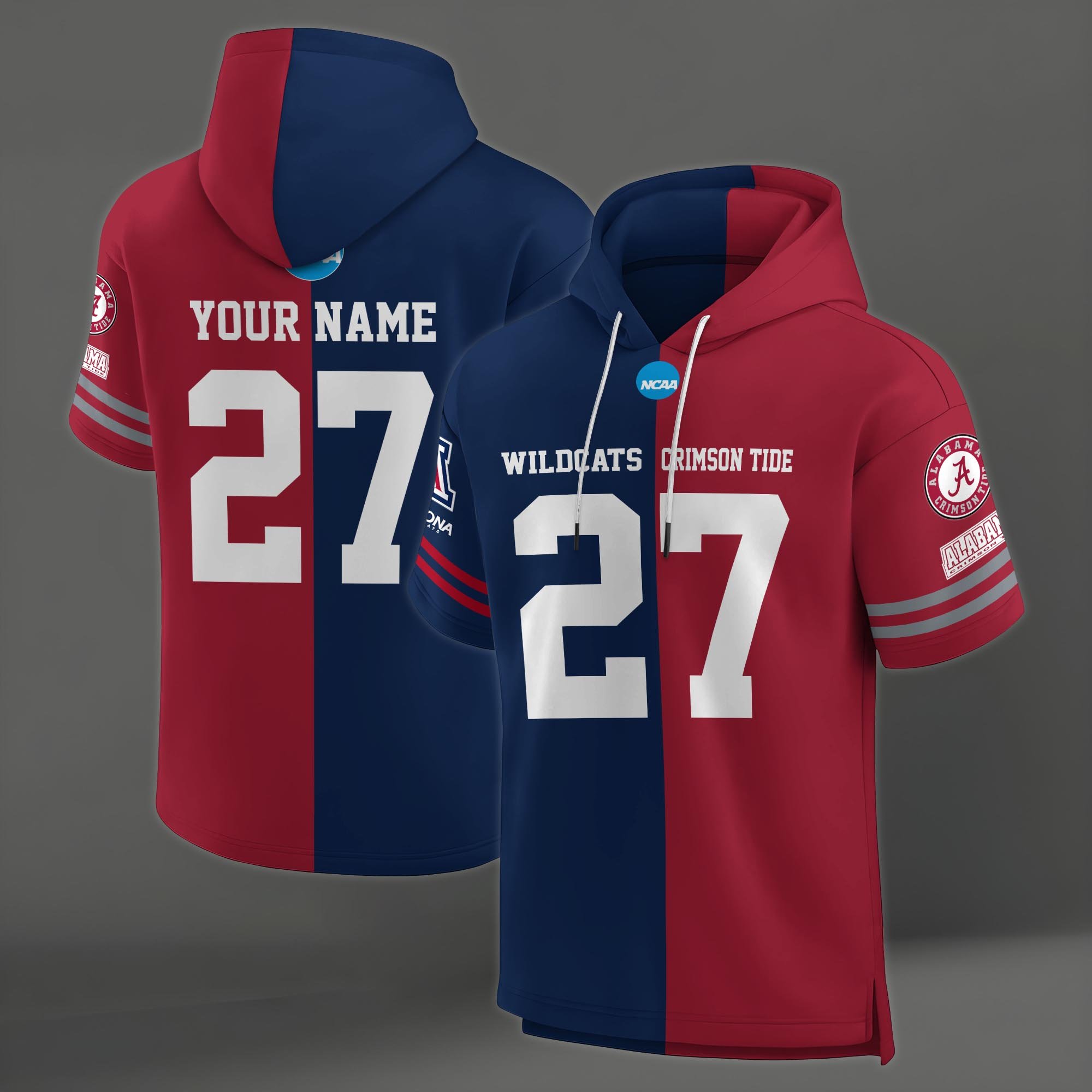 Alternative view of Arizona Wildcats House Divided Hoodie Custom Name, Number And Team, Hoodie For Football Fans EHIVM-04151852