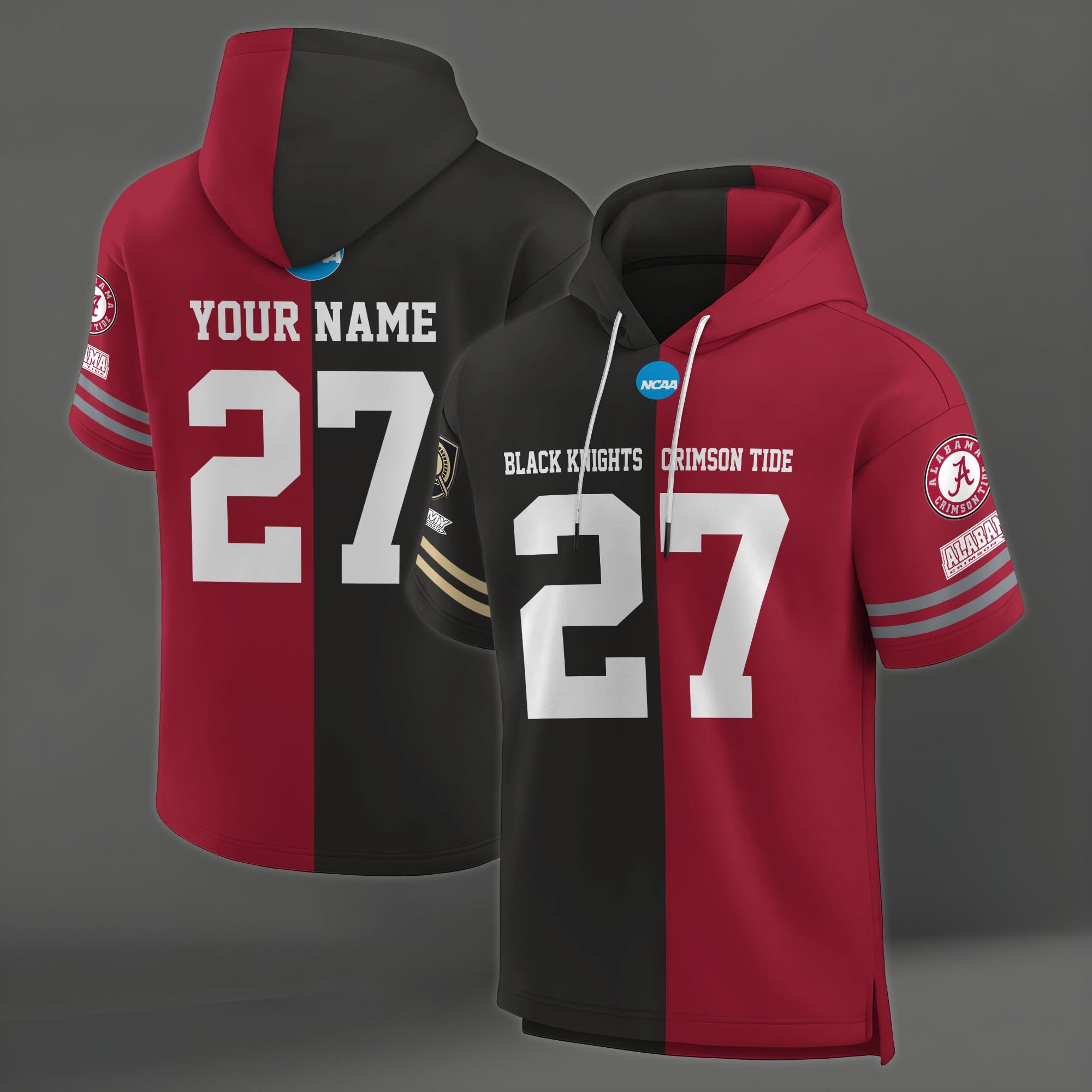 Alternative view of Army Black Knights House Divided Hoodie Custom Name, Number And Team, Hoodie For Football Fans EHIVM-04151852