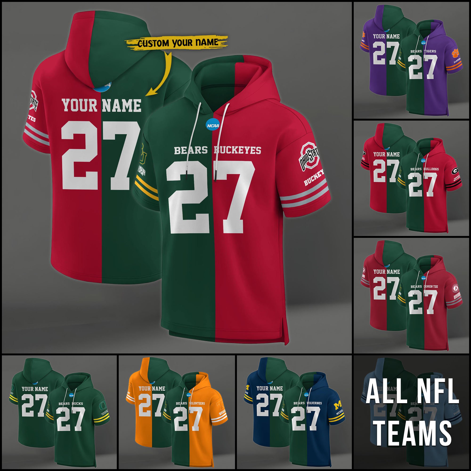 Baylor Bears House Divided Hoodie Custom Name, Number And Team, Hoodie For Football Fans EHIVM-04151852
