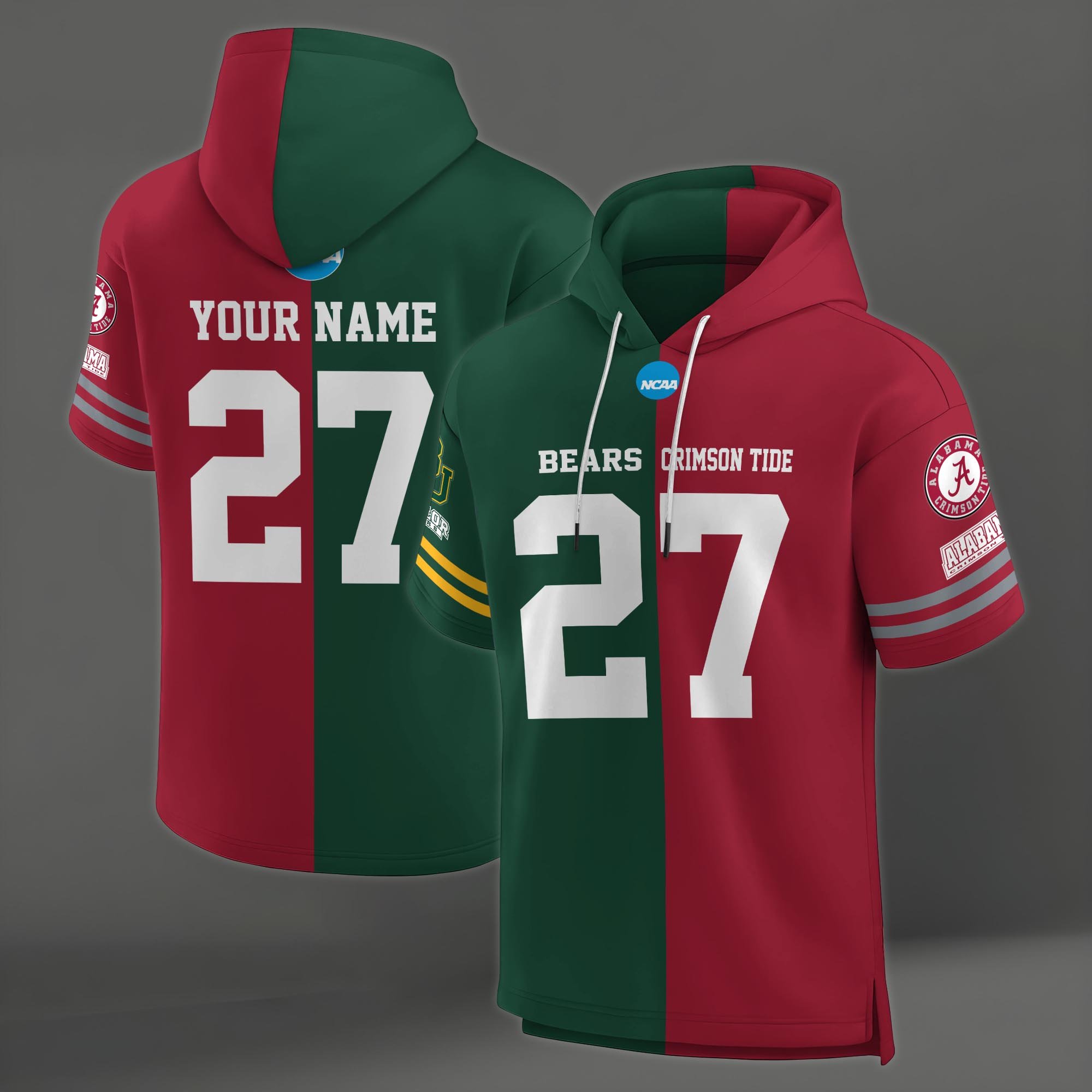Alternative view of Baylor Bears House Divided Hoodie Custom Name, Number And Team, Hoodie For Football Fans EHIVM-04151852