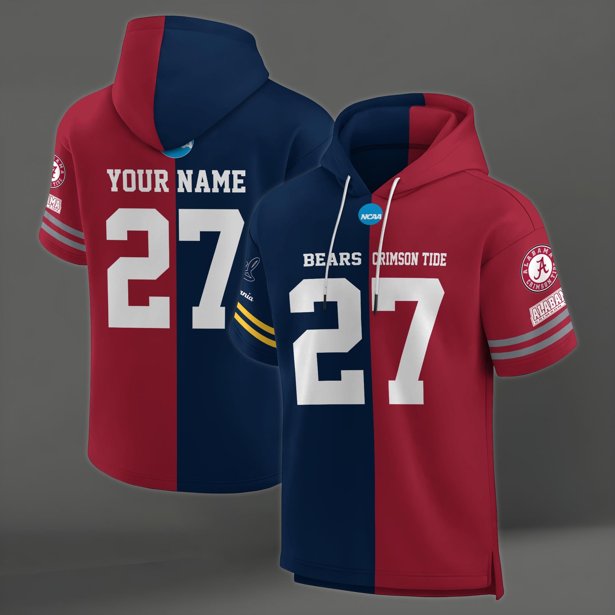 Alternative view of California Golden Bears House Divided Hoodie Custom Name, Number And Team, Hoodie For Football Fans EHIVM-04151852