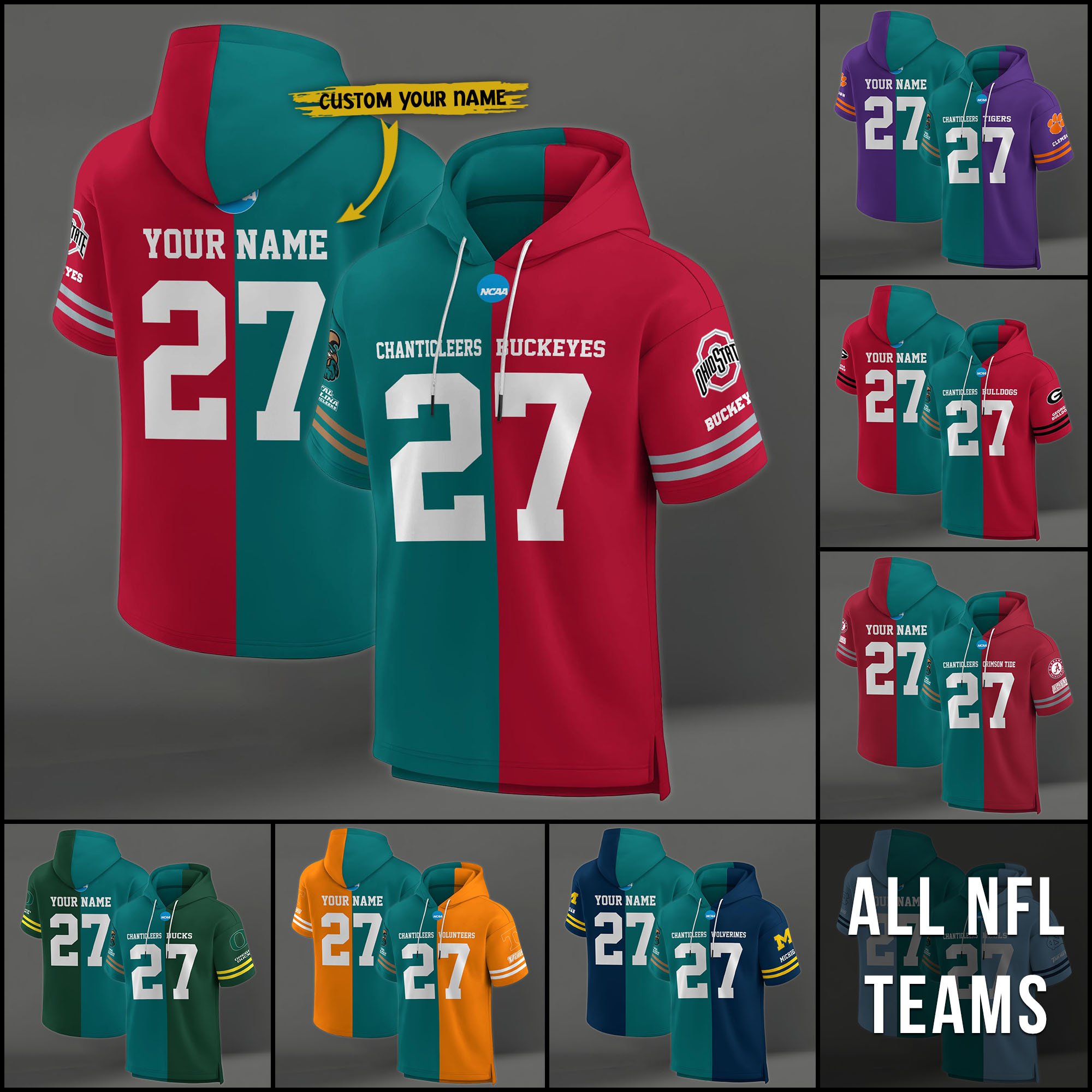 Coastal Carolina Chanticleers House Divided Hoodie Custom Name, Number And Team, Hoodie For Football Fans EHIVM-04151852