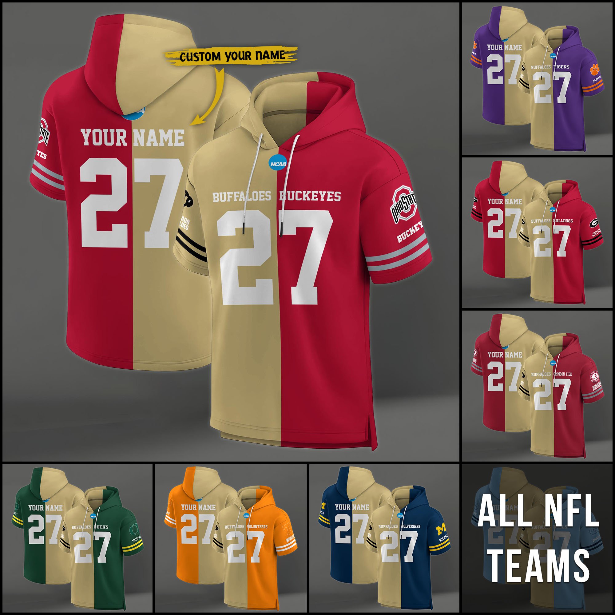 Colorado Buffaloes House Divided Hoodie Custom Name, Number And Team, Hoodie For Football Fans EHIVM-04151852
