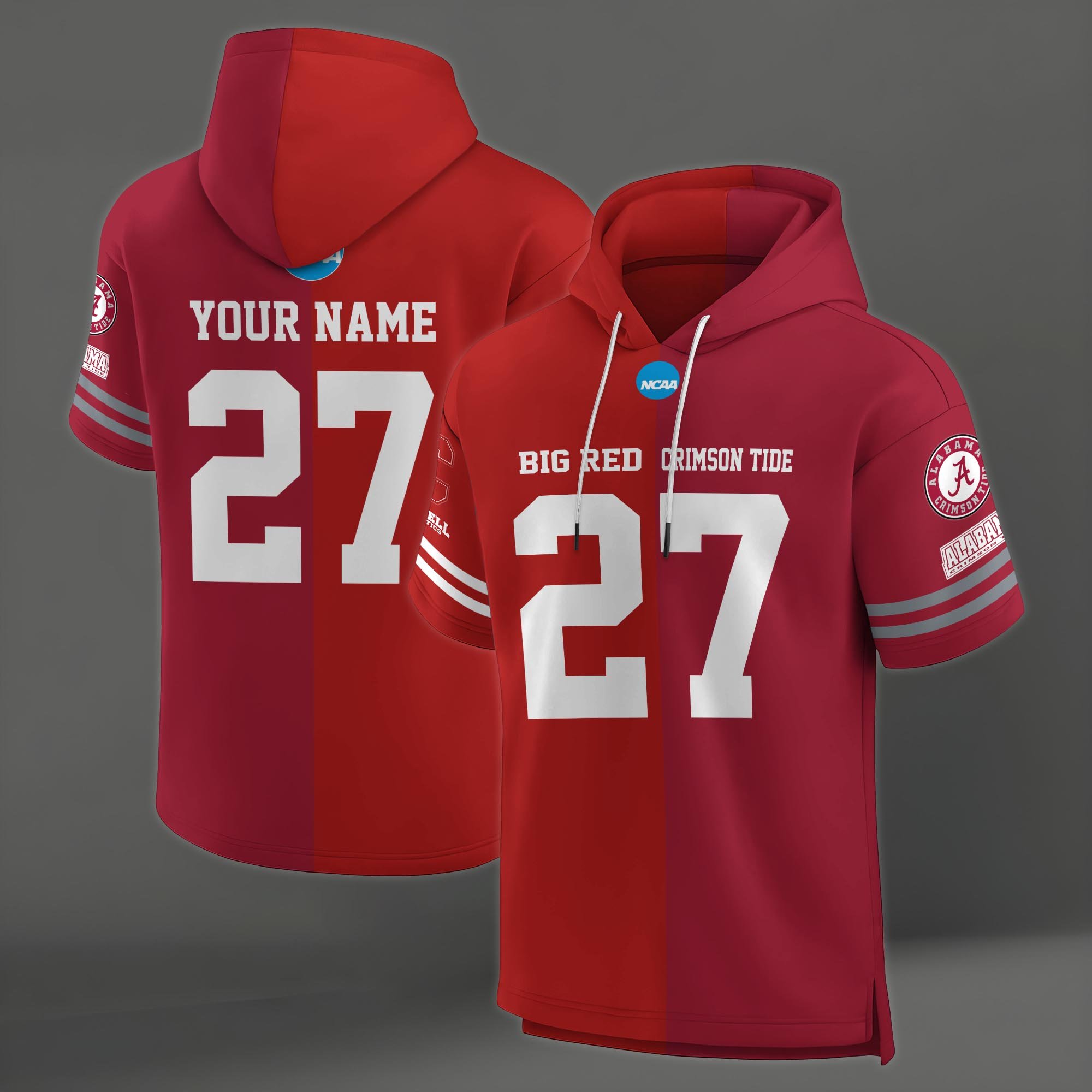Alternative view of Cornell Big Red House Divided Hoodie Custom Name, Number And Team, Hoodie For Football Fans EHIVM-04151852