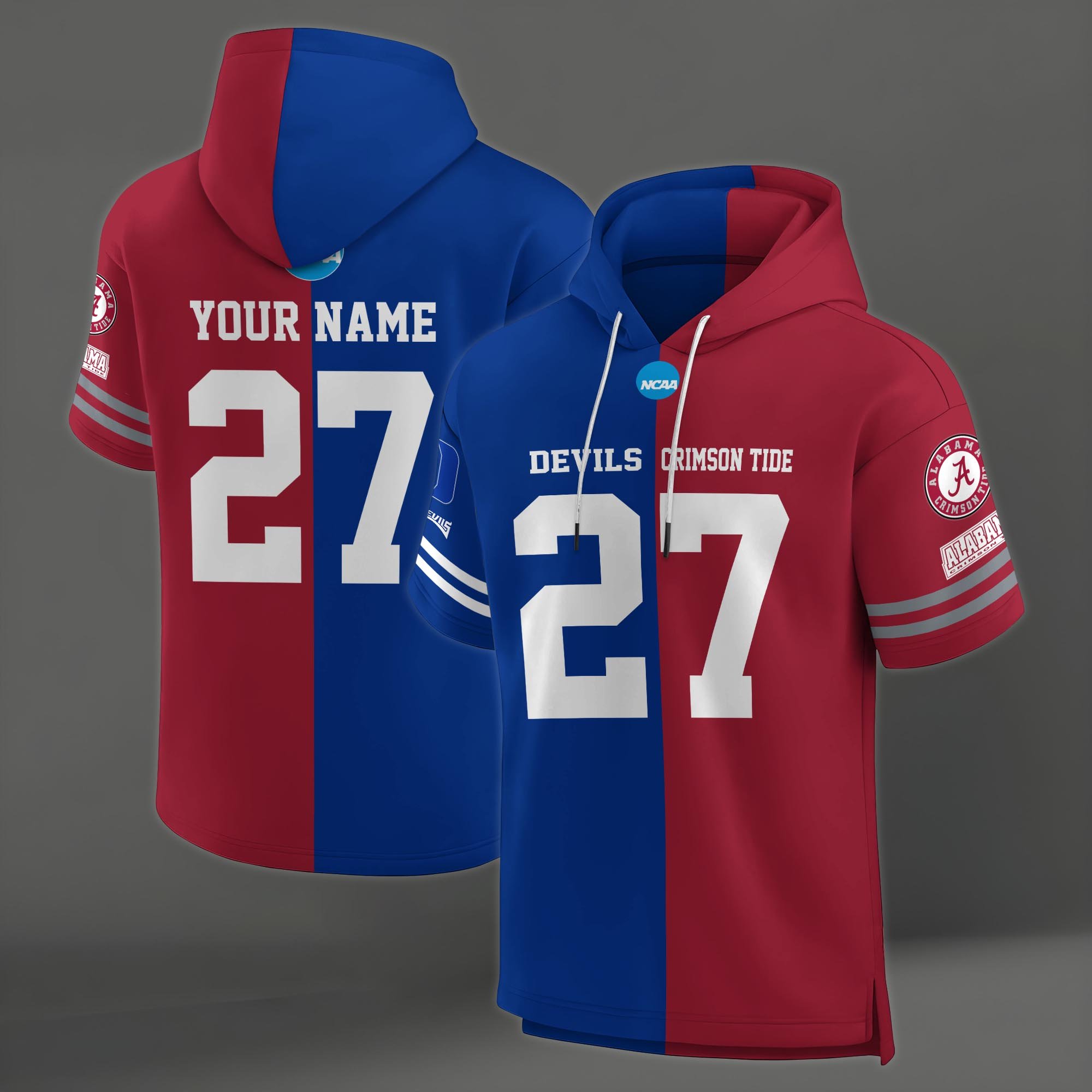 Alternative view of Duke Blue Devils House Divided Hoodie Custom Name, Number And Team, Hoodie For Football Fans EHIVM-04151852