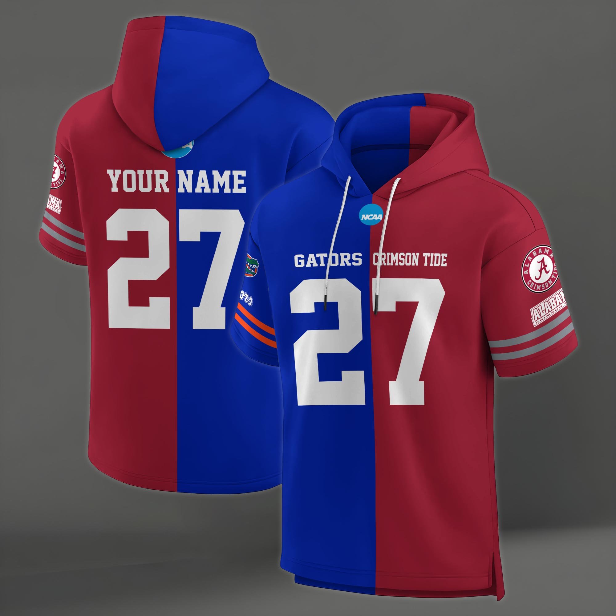 Alternative view of Florida Gators House Divided Hoodie Custom Name, Number And Team, Hoodie For Football Fans EHIVM-04151852