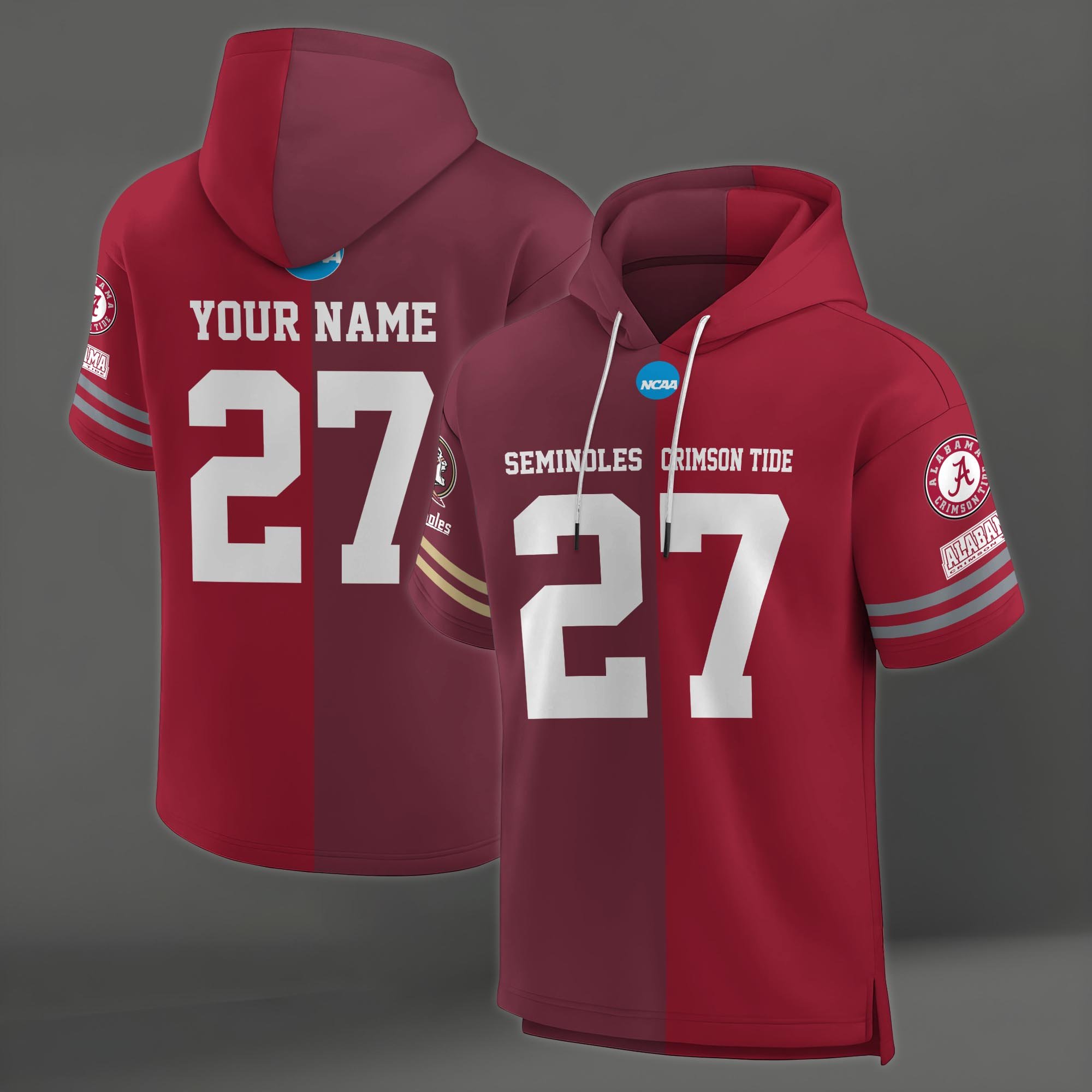 Alternative view of Florida State Seminoles House Divided Hoodie Custom Name, Number And Team, Hoodie For Football Fans EHIVM-04151852