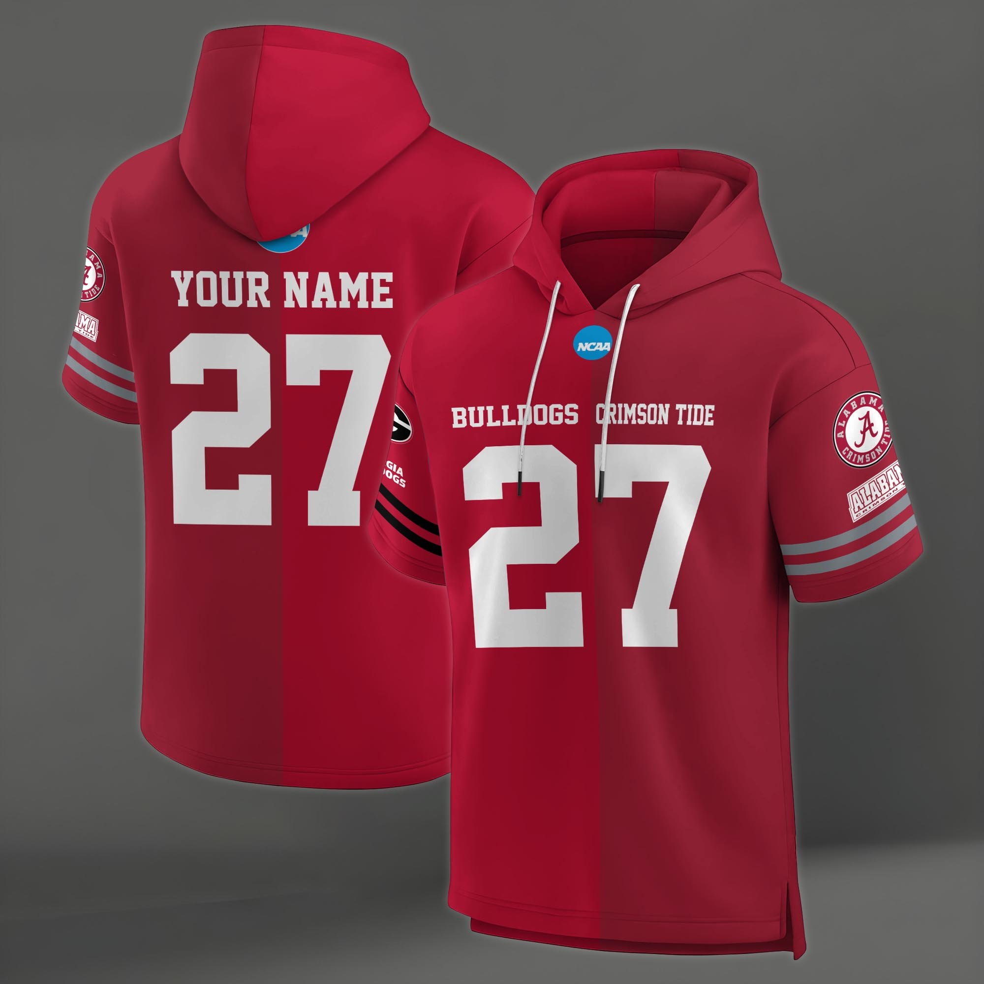 Alternative view of Georgia Bulldogs House Divided Hoodie Custom Name, Number And Team, Hoodie For Football Fans EHIVM-04151852