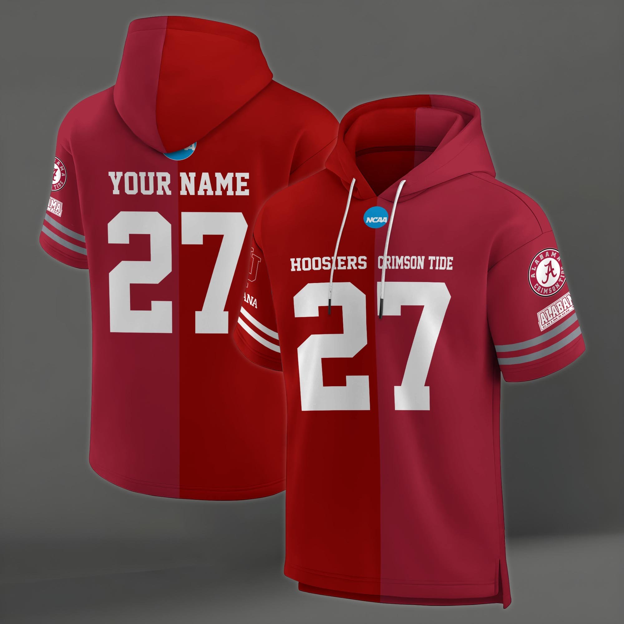 Alternative view of Indiana Hoosiers House Divided Hoodie Custom Name, Number And Team, Hoodie For Football Fans EHIVM-04151852